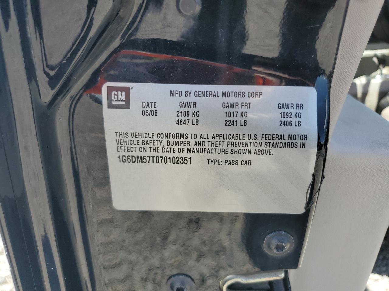 2007 Cadillac Cts Черный vin: 1G6DM57T070102351