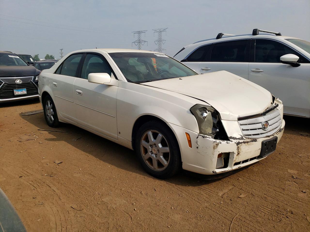2007 Cadillac Cts White vin: 1G6DM57T970128298
