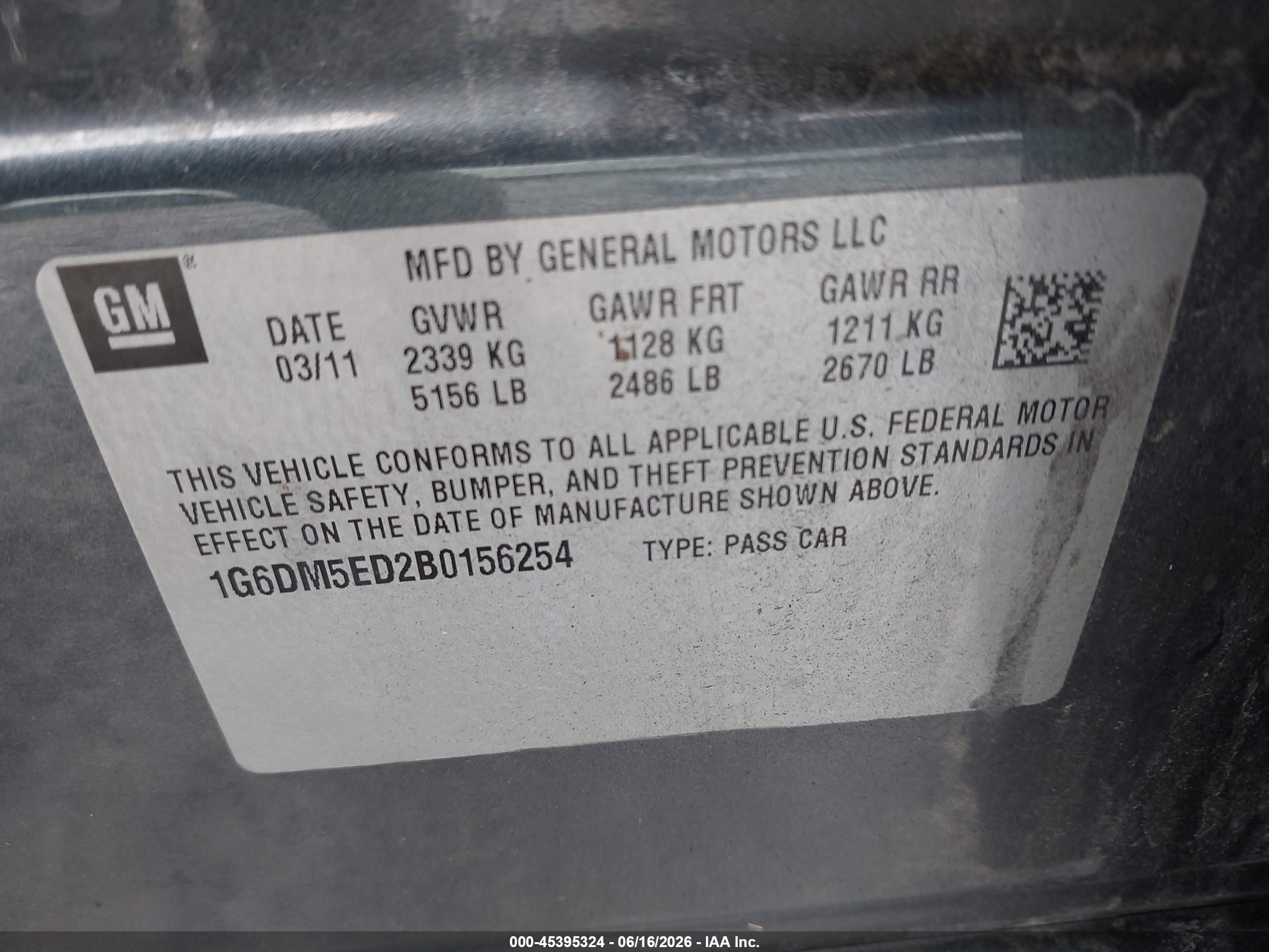 2011 Cadillac Cts Performance Blue vin: 1G6DM5ED2B0156254
