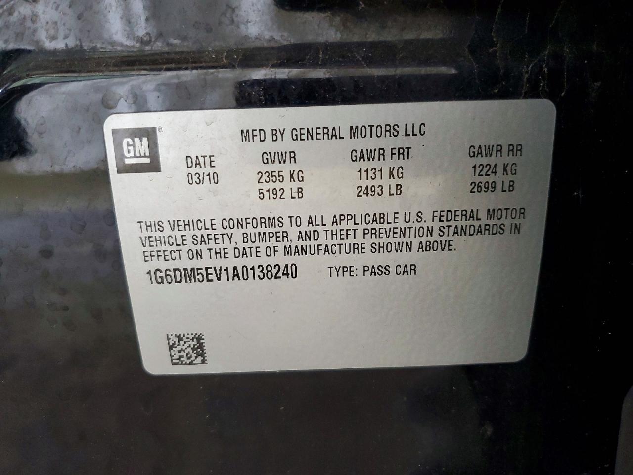 2010 Cadillac Cts Performance Collection Black vin: 1G6DM5EV1A0138240