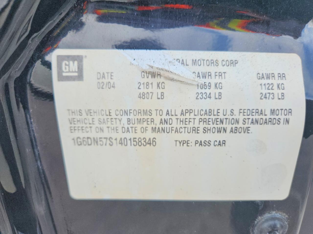 2004 Cadillac Cts-v Black vin: 1G6DN57S140158346