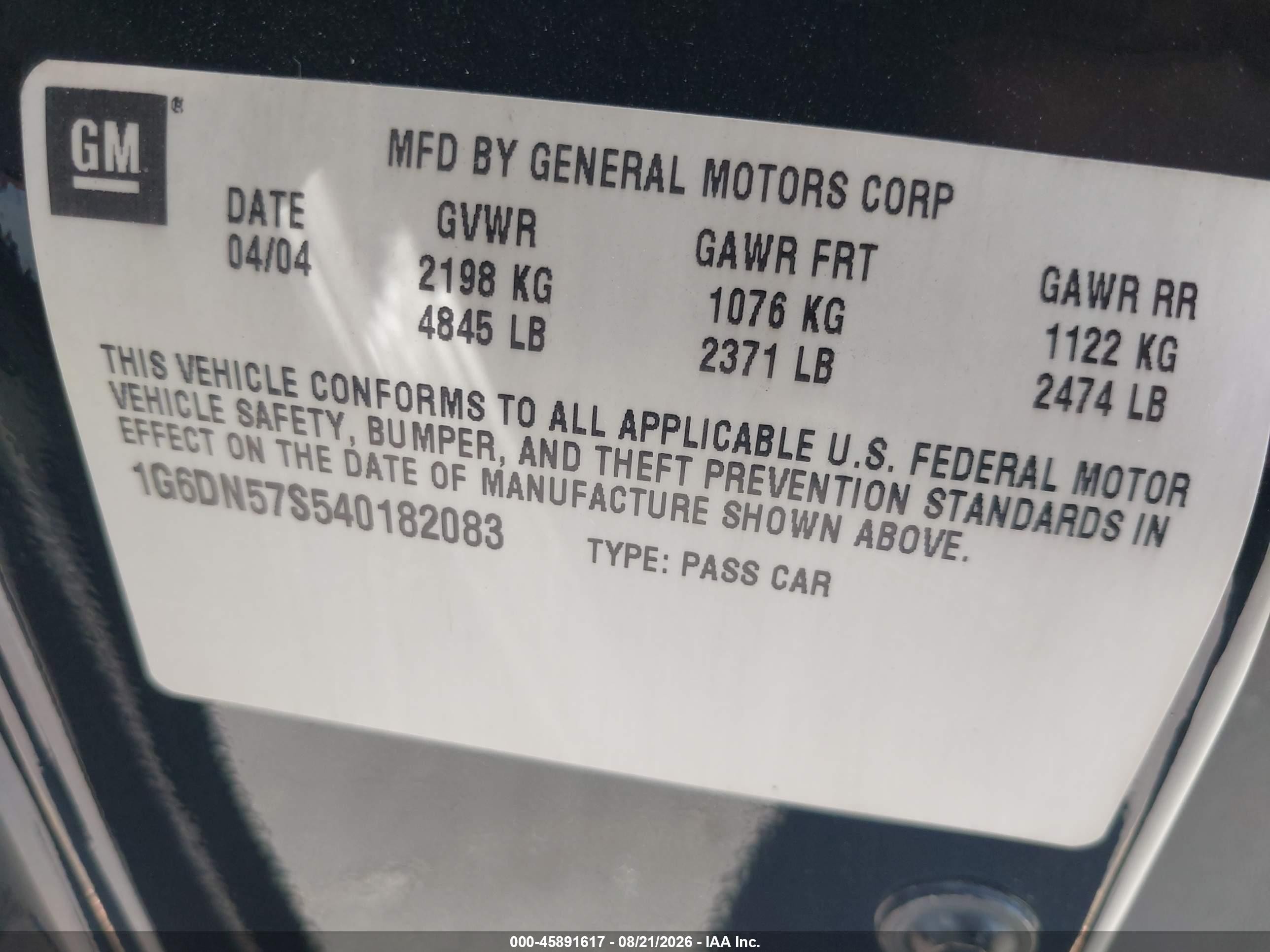 2004 Cadillac Cts-v   Black vin: 1G6DN57S540182083
