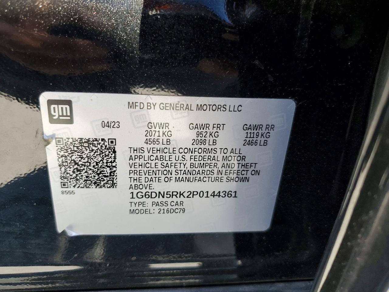 2023 Cadillac Ct5 Premium Luxury Black vin: 1G6DN5RK2P0144361