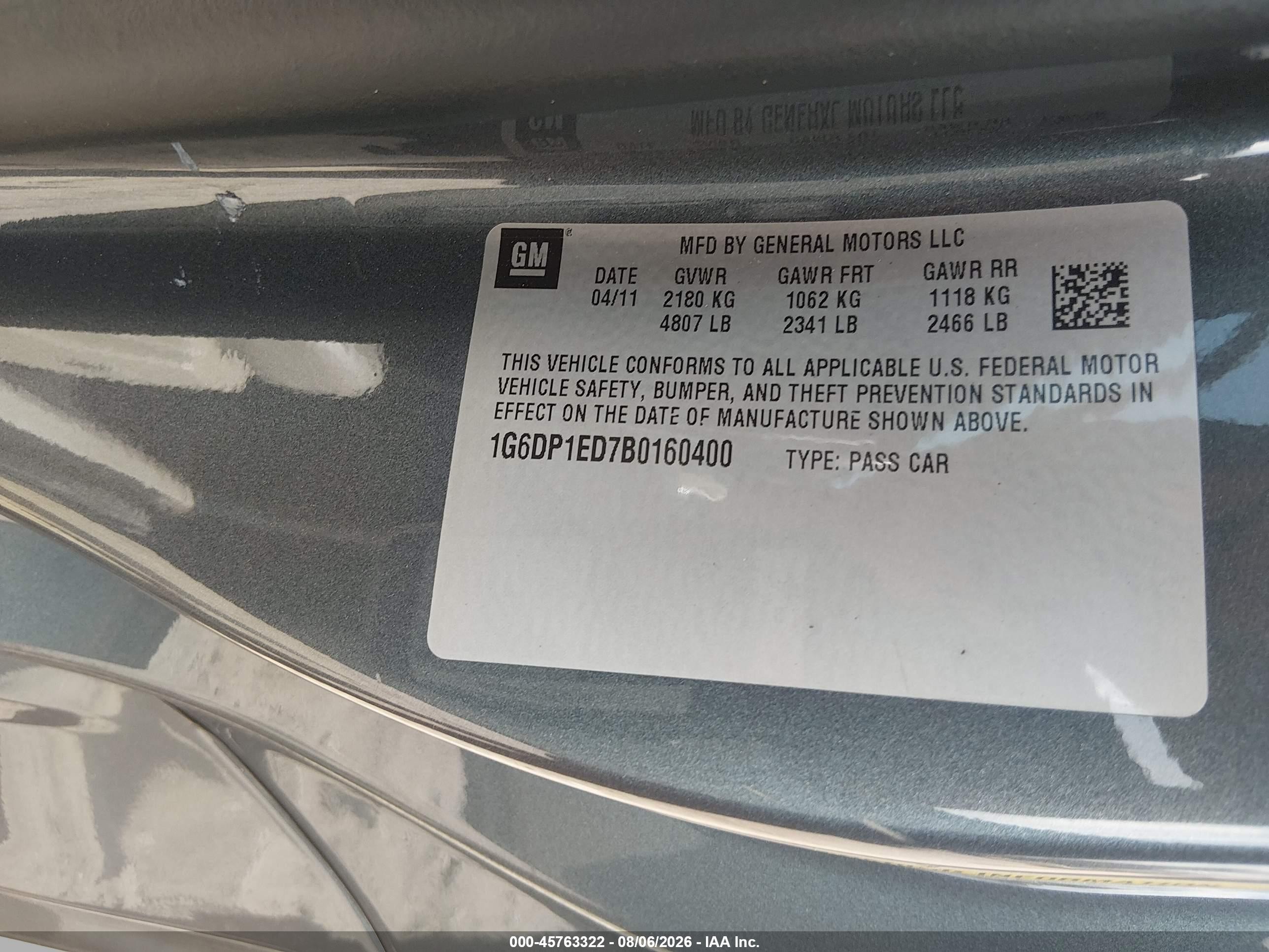 2011 Cadillac Cts Premium Gray vin: 1G6DP1ED7B0160400