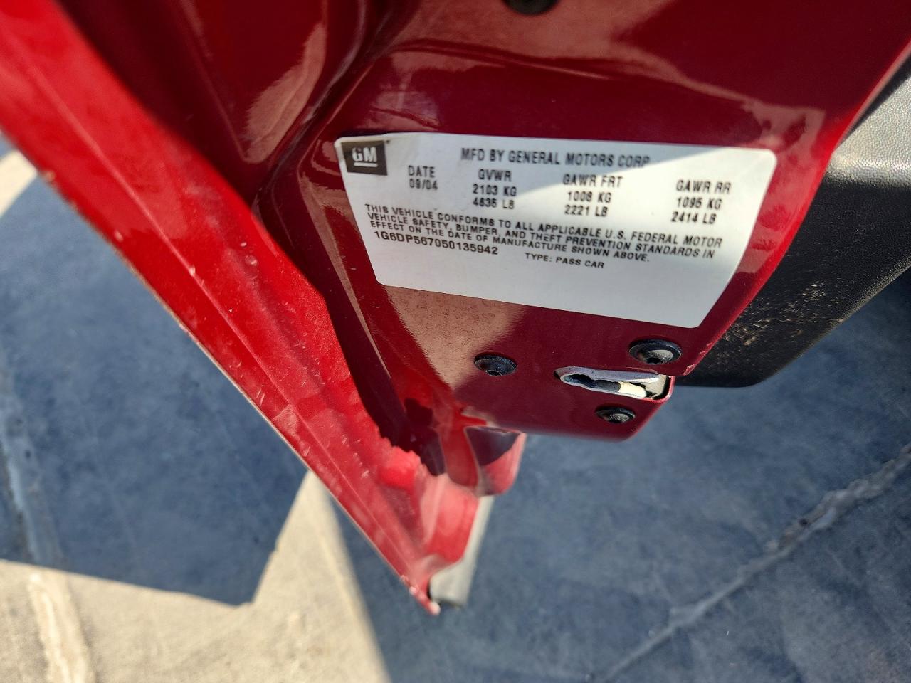 2005 Cadillac Cts Hi Feature V6 Red vin: 1G6DP567050135942