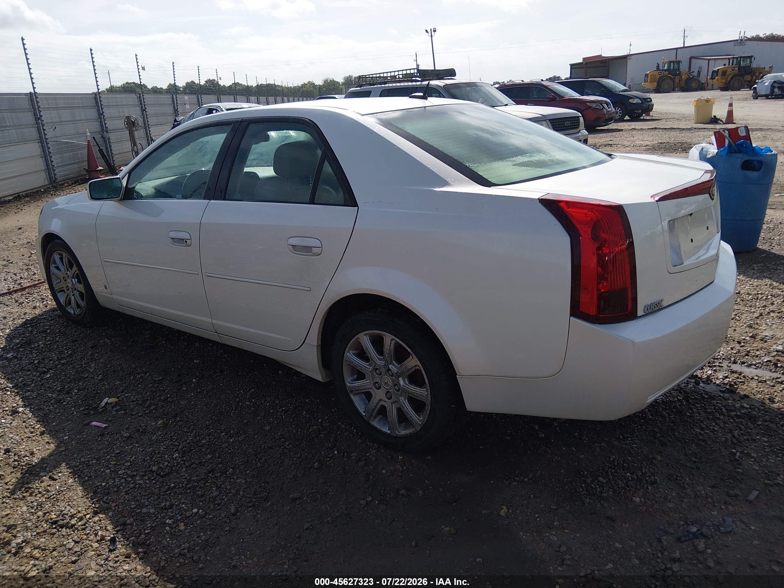 2007 Cadillac Cts Base W/1sb White vin: 1G6DP577070131827