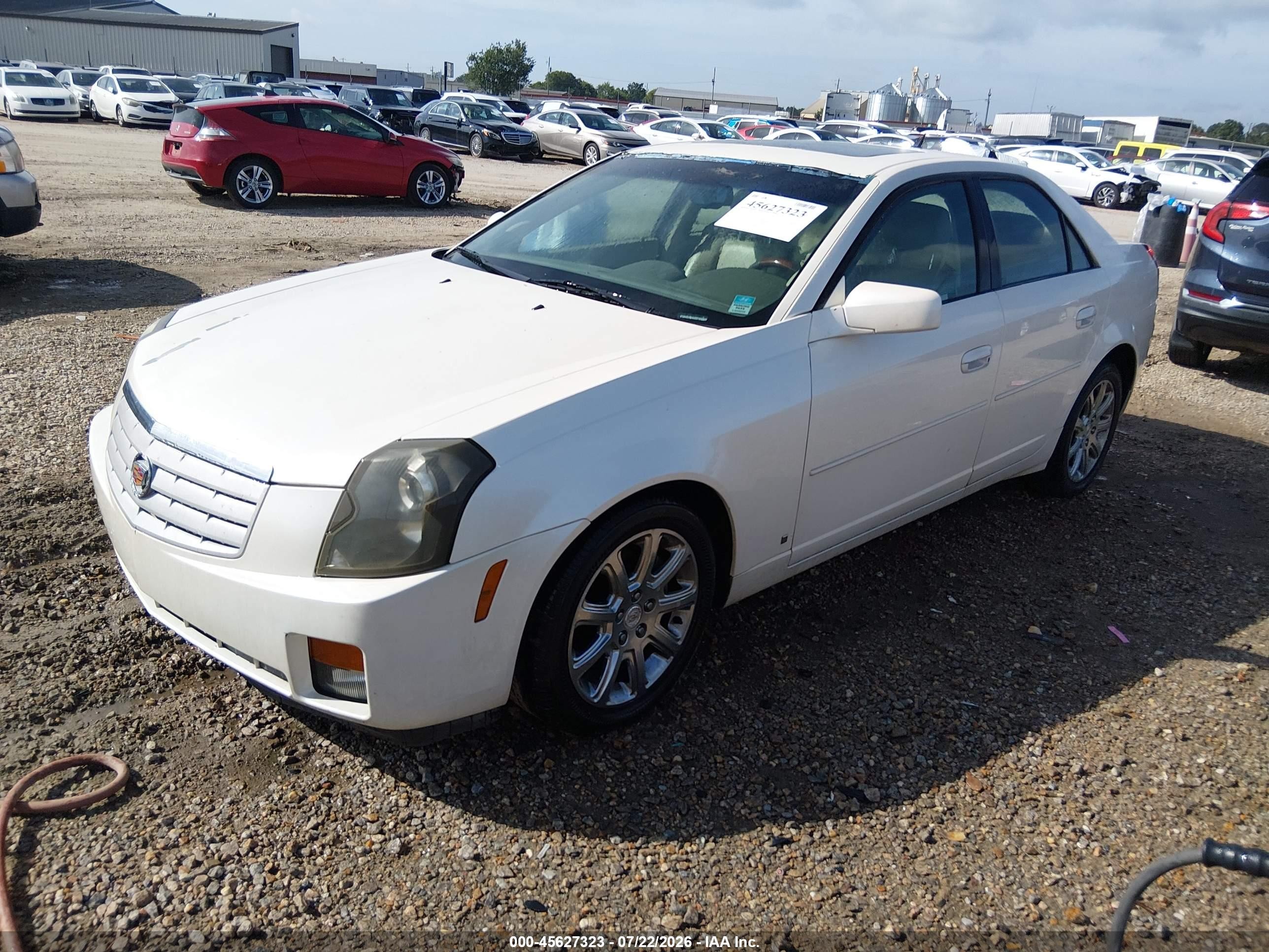 2007 Cadillac Cts Base W/1sb White vin: 1G6DP577070131827