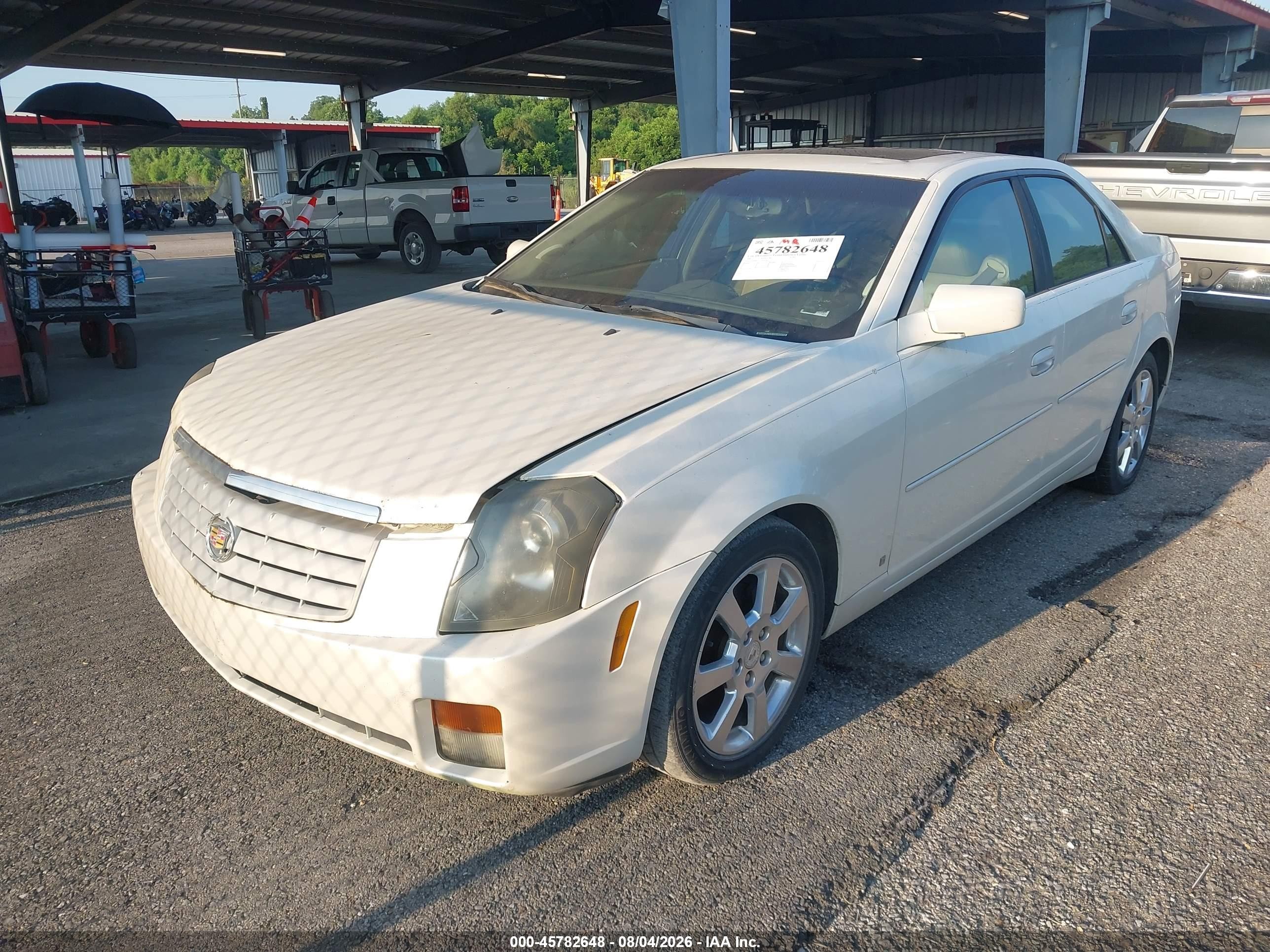 2007 Cadillac Cts Base W/1sb White vin: 1G6DP577270101860