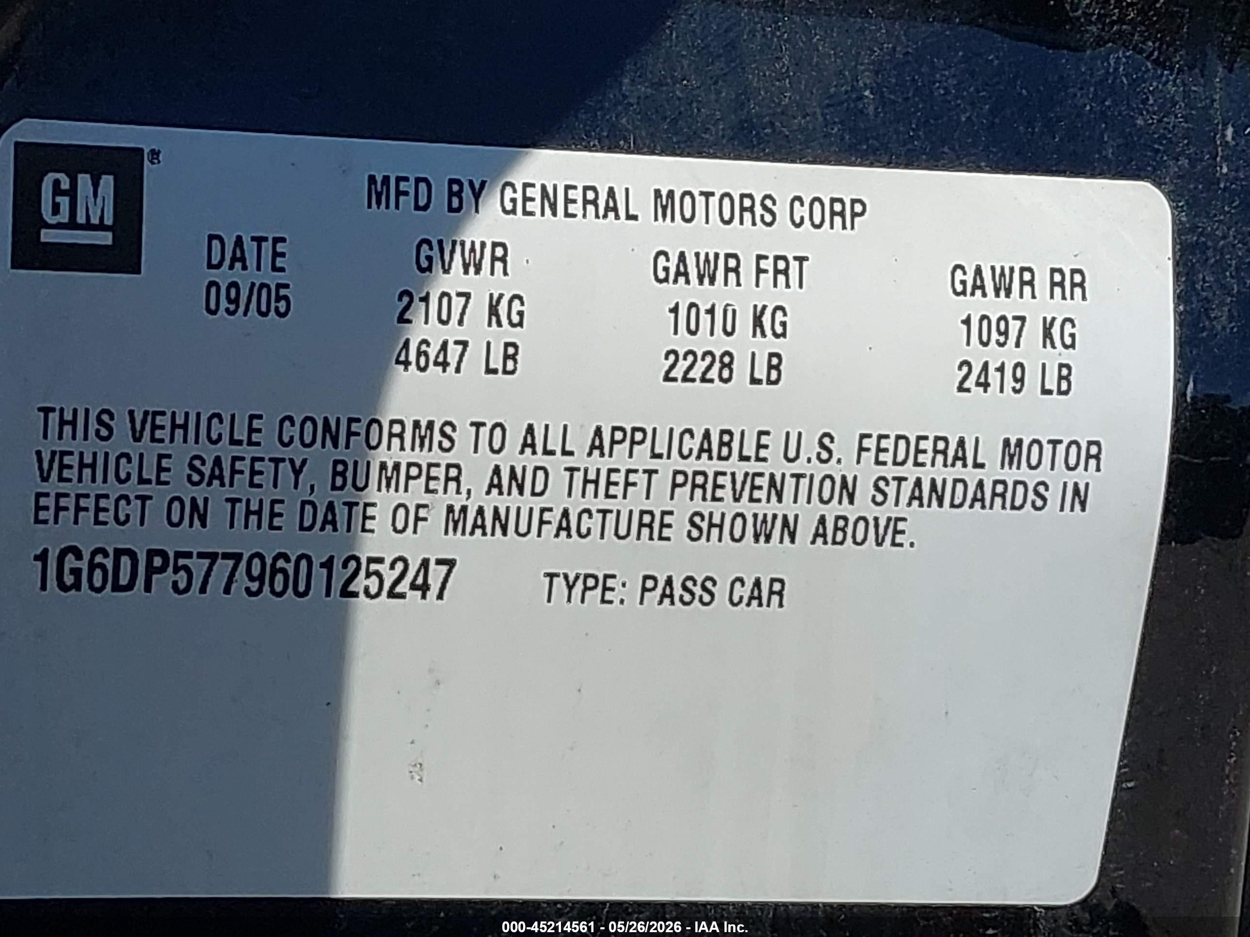 2006 Cadillac Cts Standard Black vin: 1G6DP577960125247
