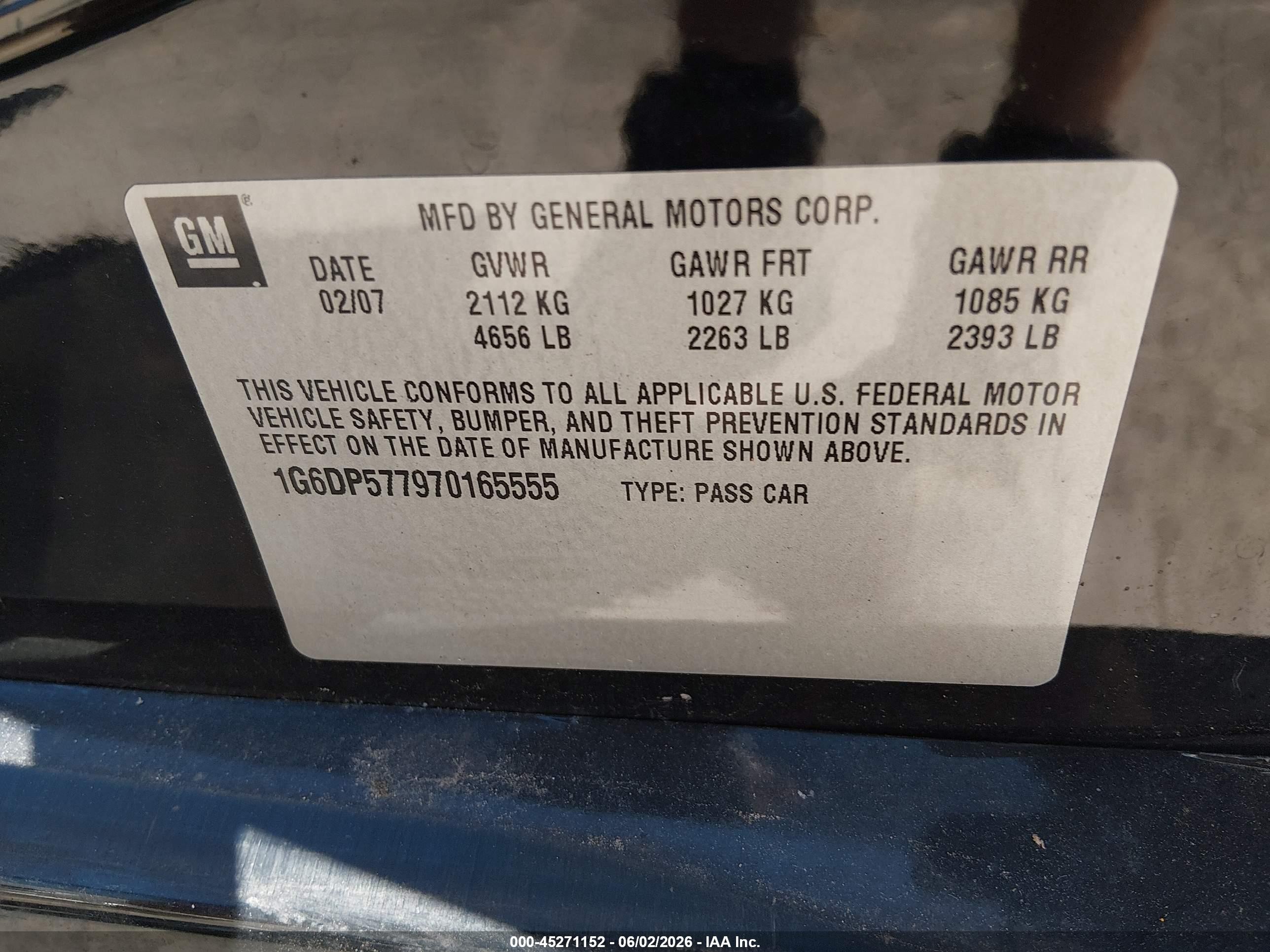2007 Cadillac Cts Standard Black vin: 1G6DP577970165555