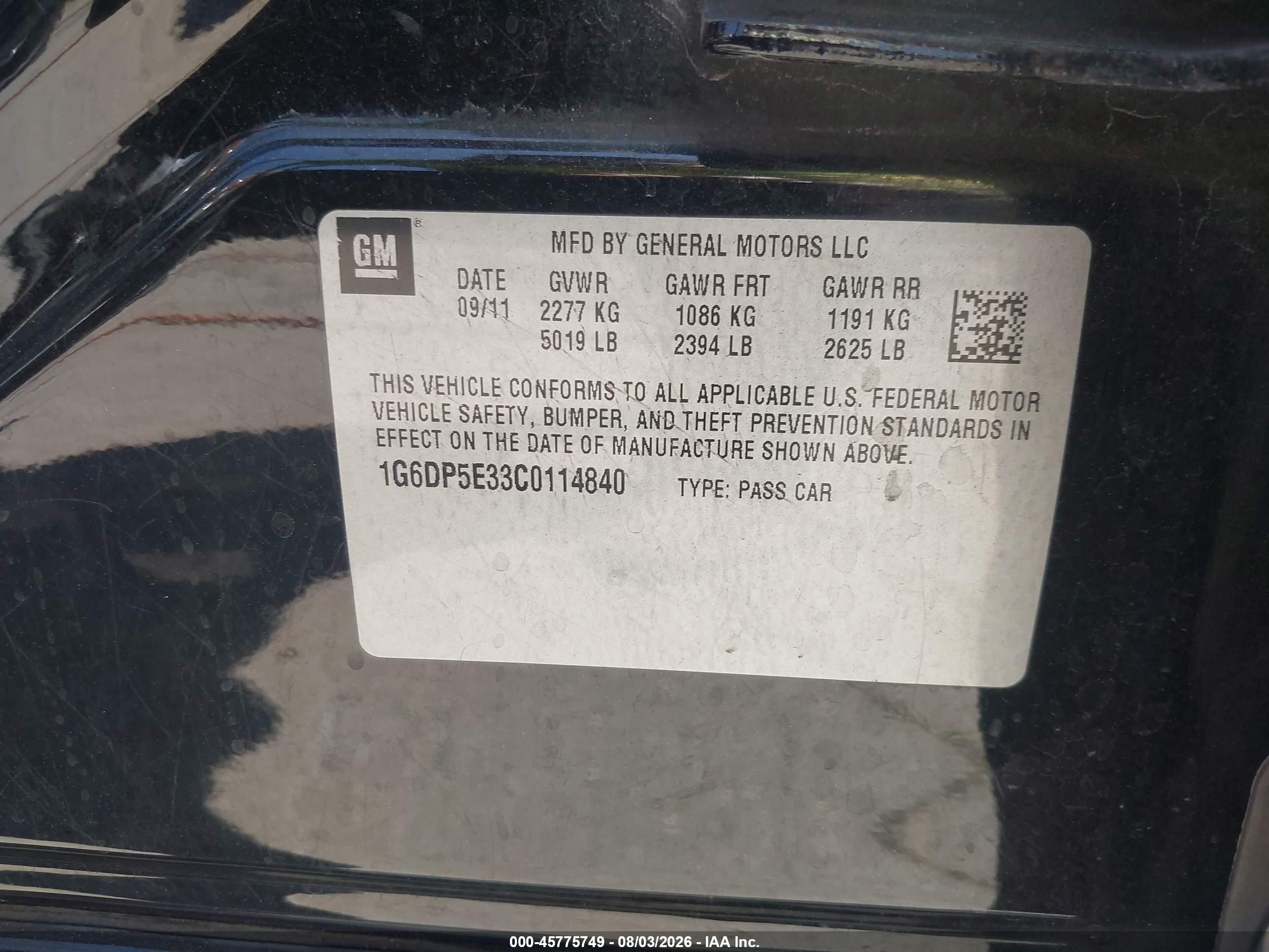 2012 Cadillac Cts Premium Black vin: 1G6DP5E33C0114840