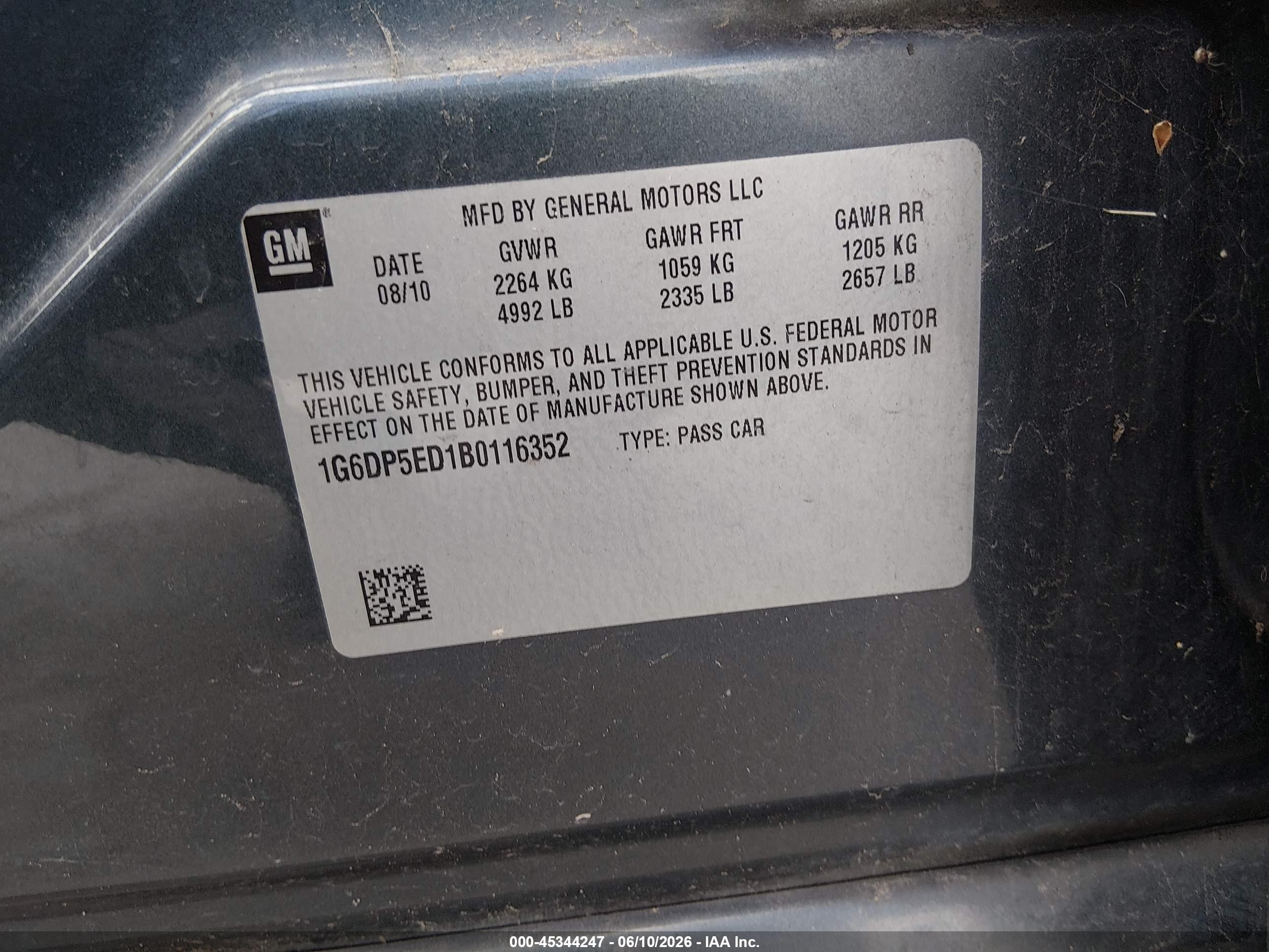 2011 Cadillac Cts Premium Blue vin: 1G6DP5ED1B0116352