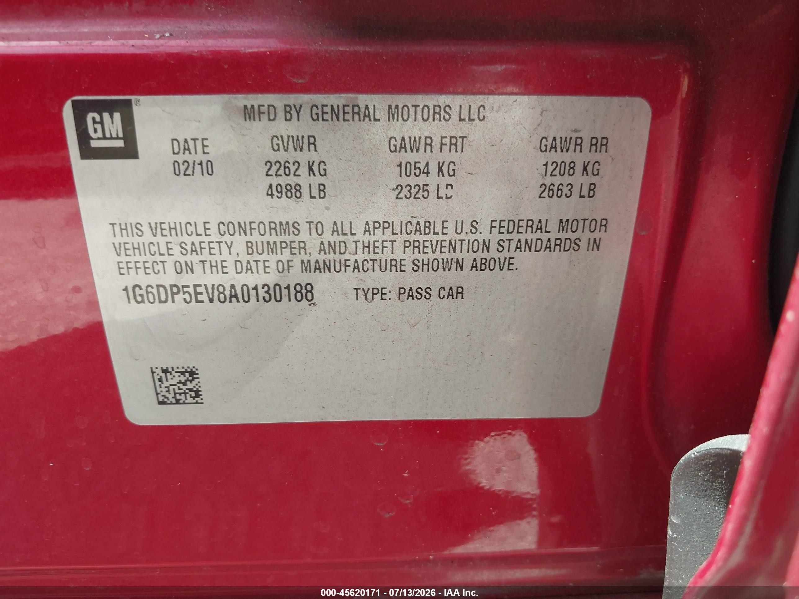 2010 Cadillac Cts Premium Red vin: 1G6DP5EV8A0130188