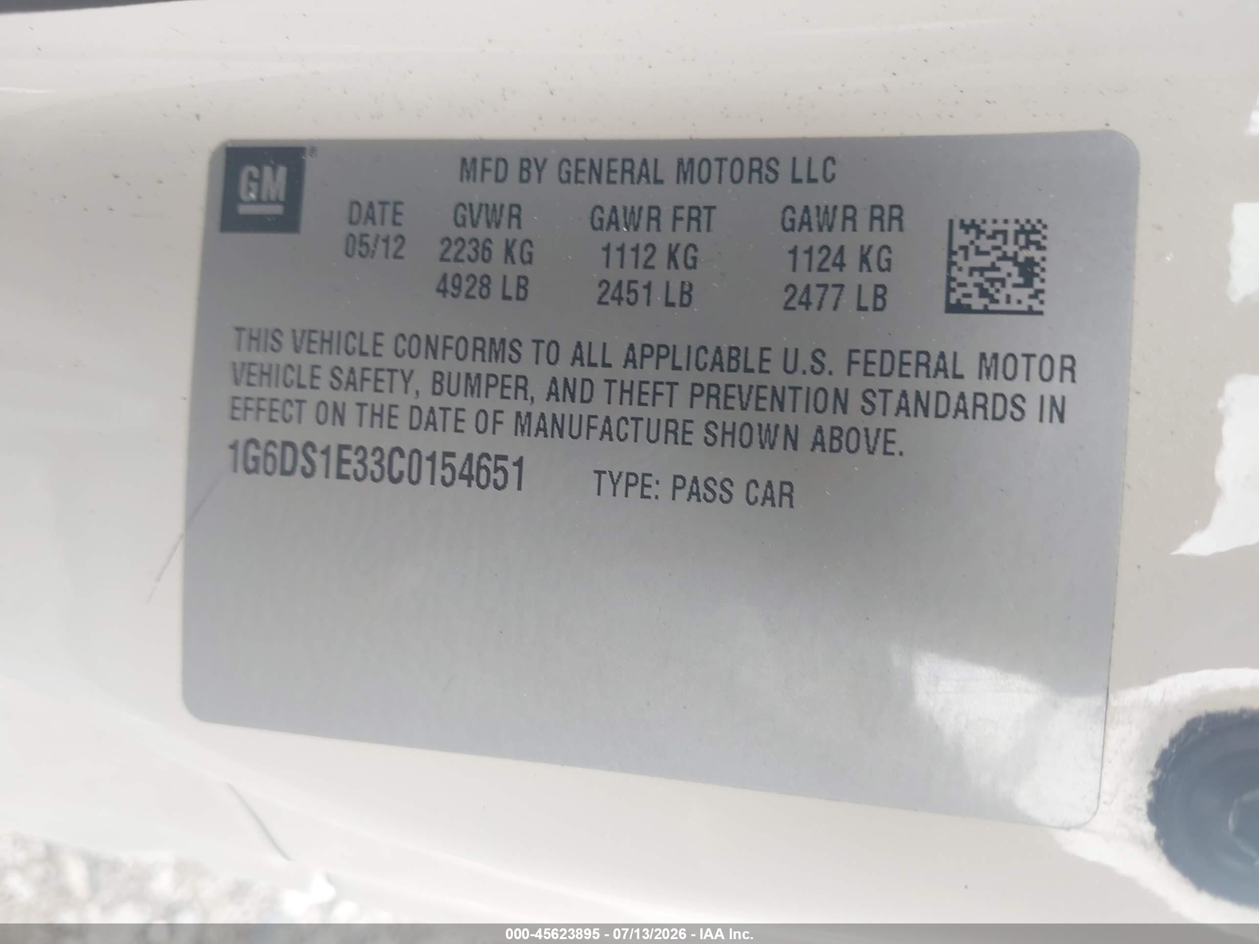 2012 Cadillac Cts Premium White vin: 1G6DS1E33C0154651