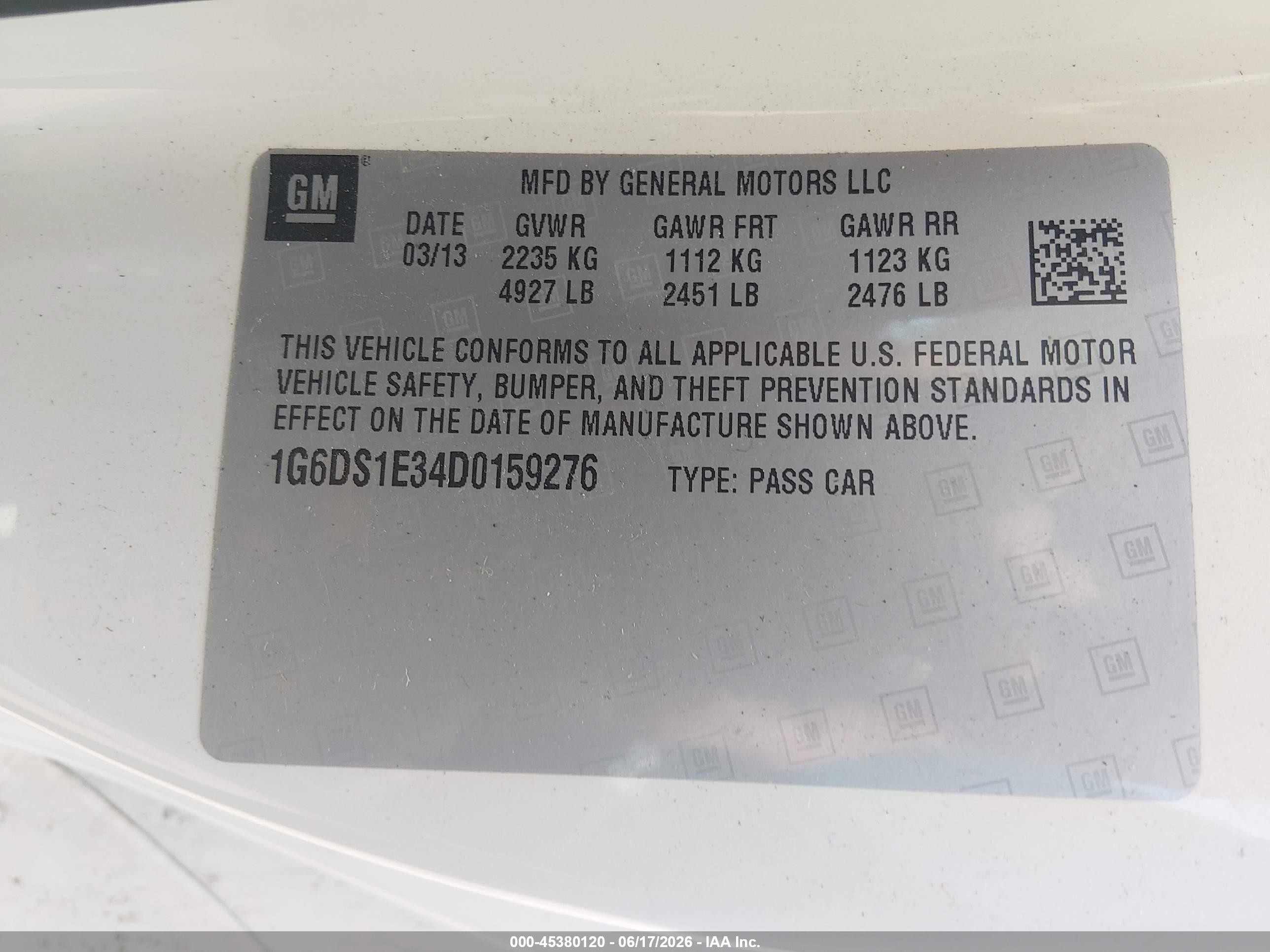 2013 Cadillac Cts Premium Белый vin: 1G6DS1E34D0159276