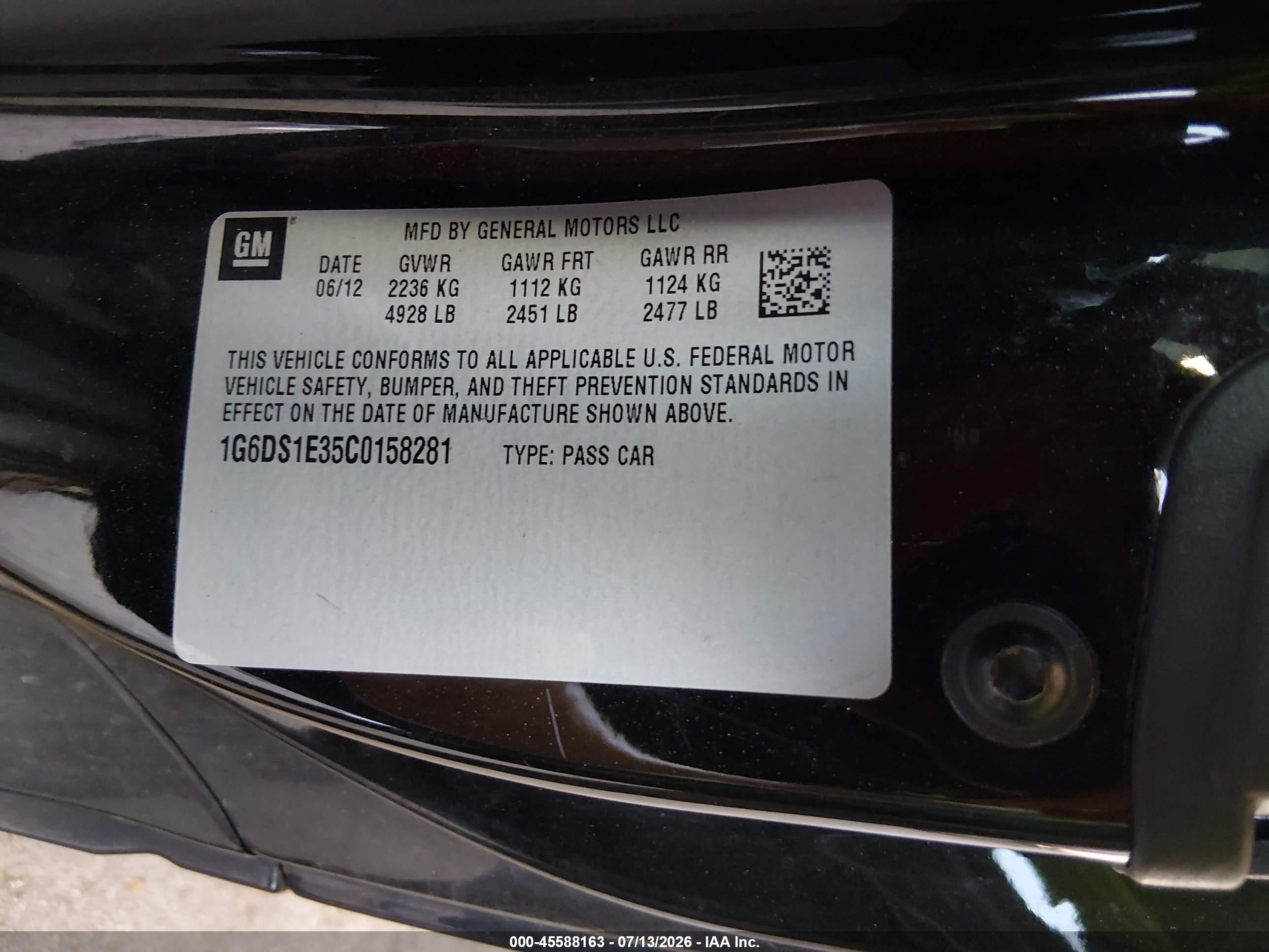 2012 Cadillac Cts Premium Black vin: 1G6DS1E35C0158281