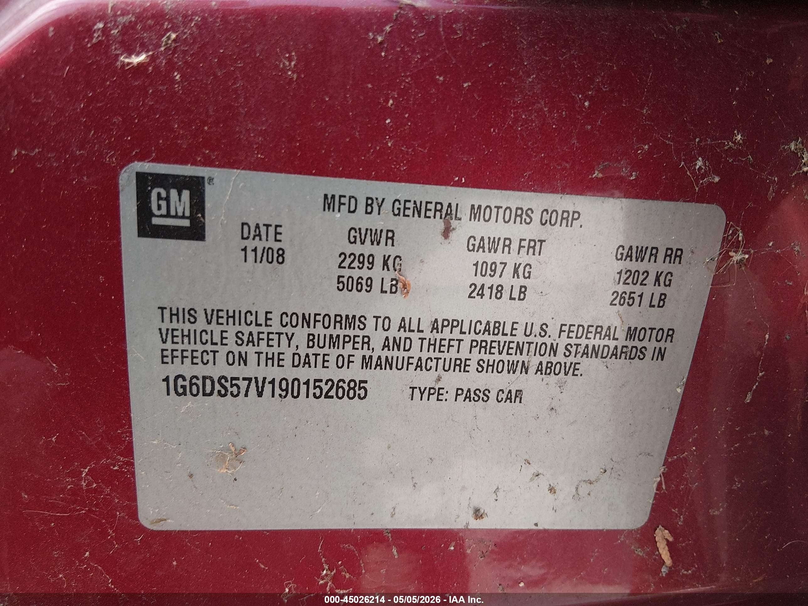 2009 Cadillac Cts Standard Красный vin: 1G6DS57V190152685