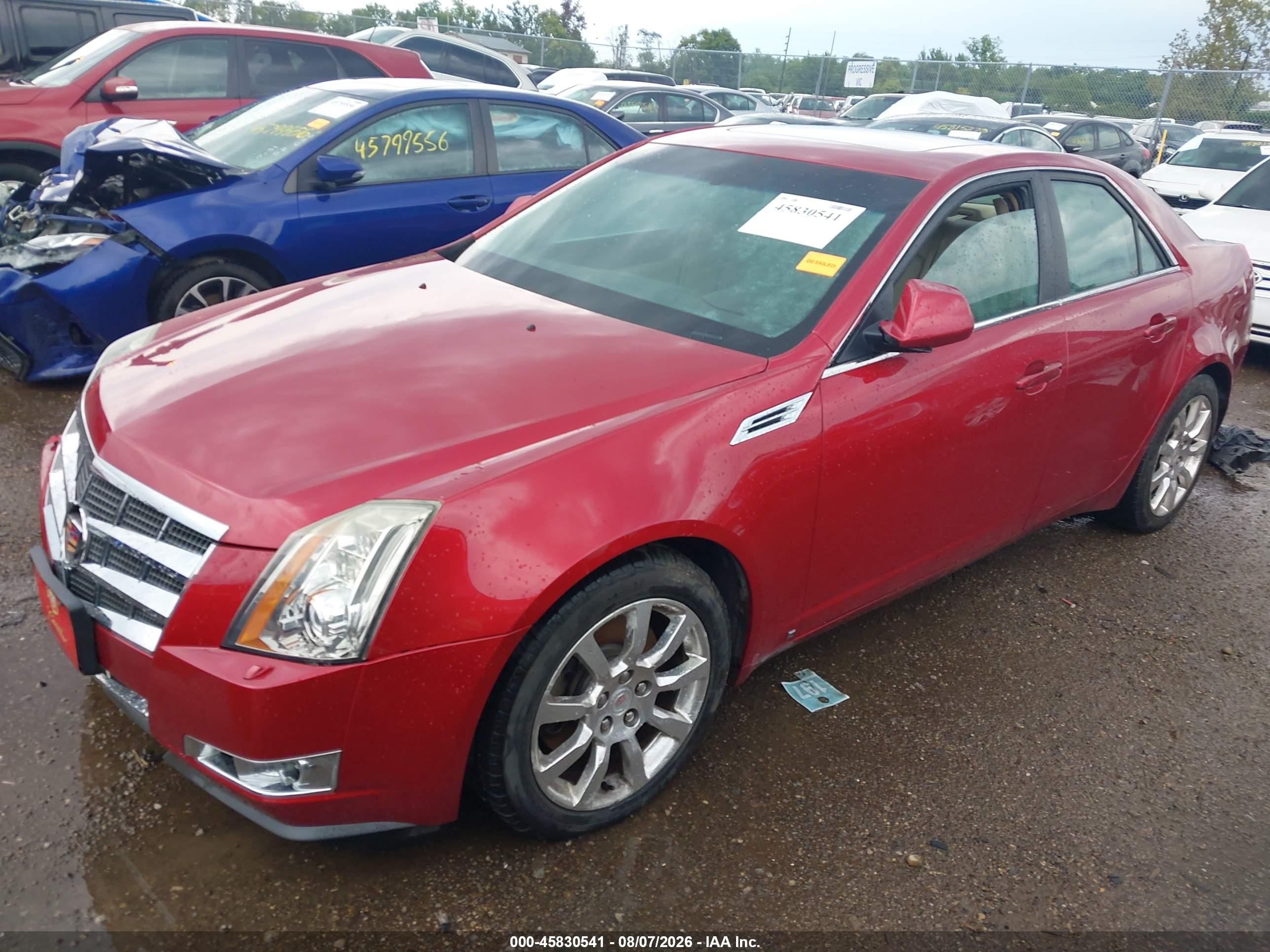 2008 Cadillac Cts Awd W/1sb Burgundy vin: 1G6DS57V780185222