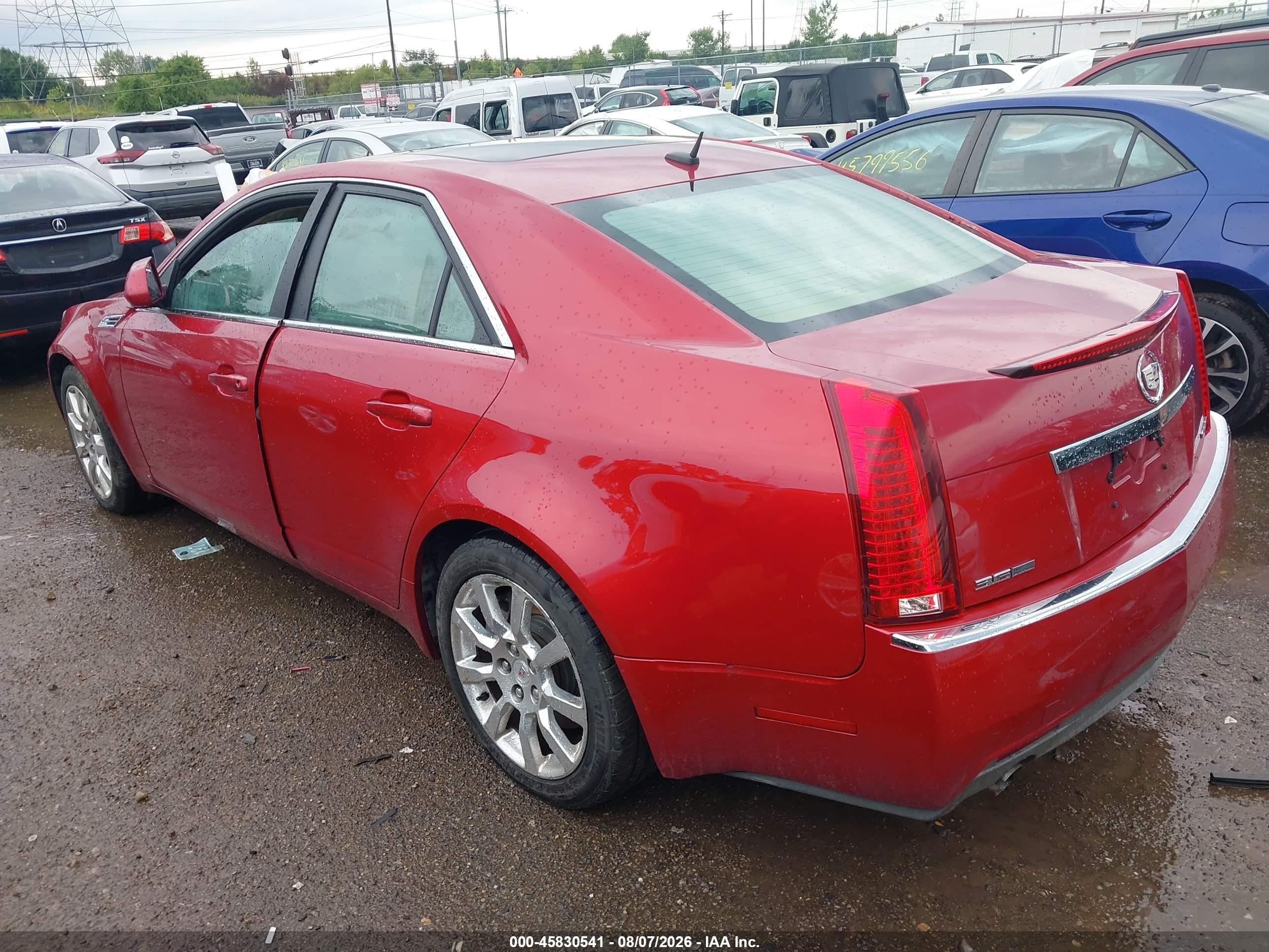 2008 Cadillac Cts Awd W/1sb Burgundy vin: 1G6DS57V780185222