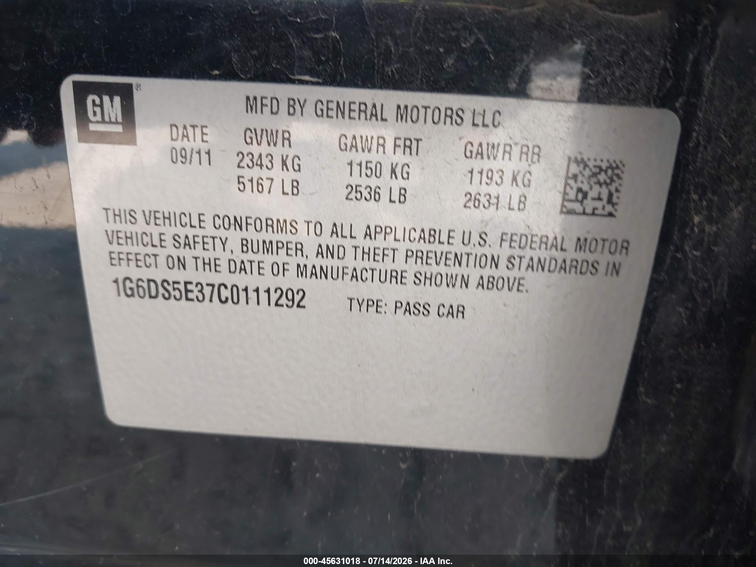 2012 Cadillac Cts Premium Black vin: 1G6DS5E37C0111292
