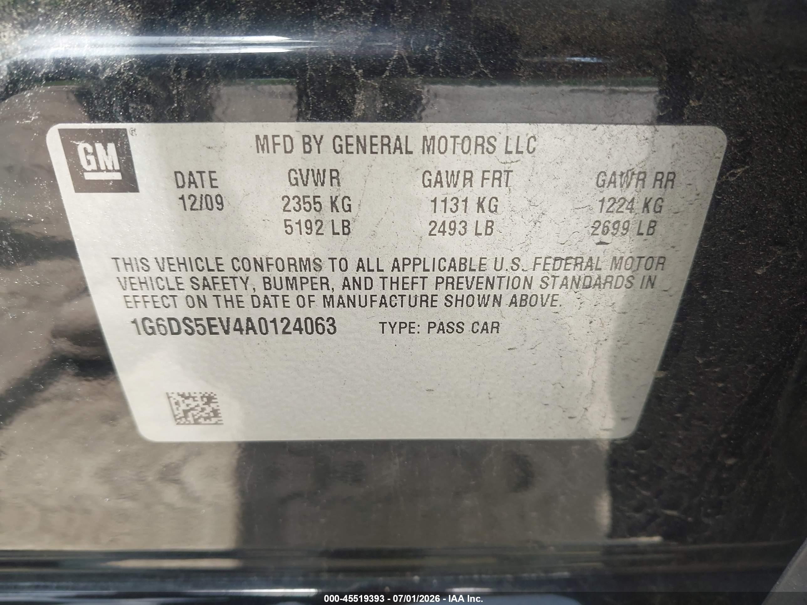 2010 Cadillac Cts Premium Black vin: 1G6DS5EV4A0124063