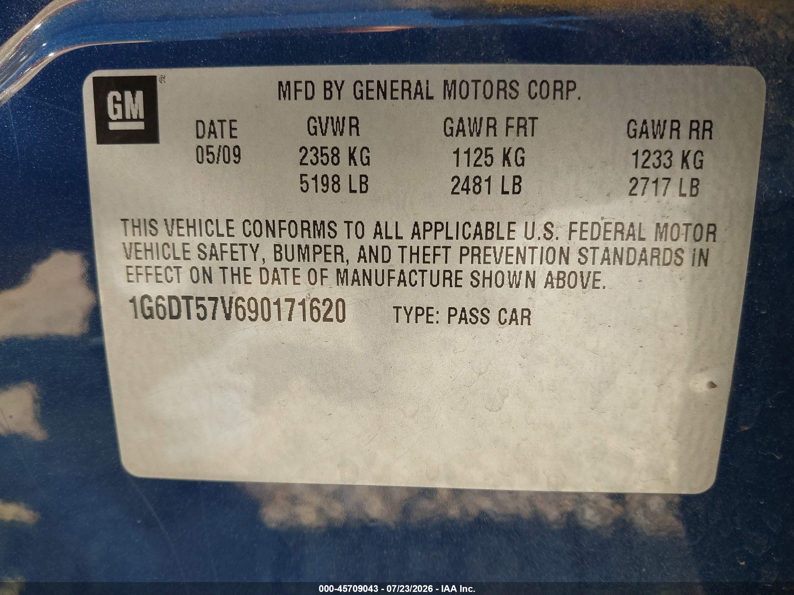 2009 Cadillac Cts Awd W/1sb Синий vin: 1G6DT57V690171620