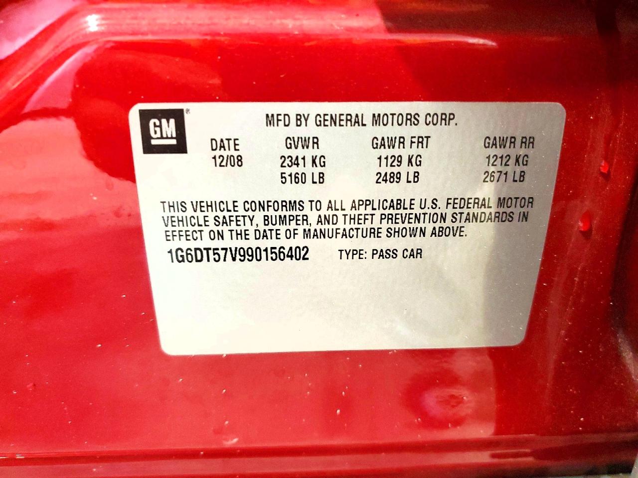 2009 Cadillac Cts Hi Feature V6 Red vin: 1G6DT57V990156402