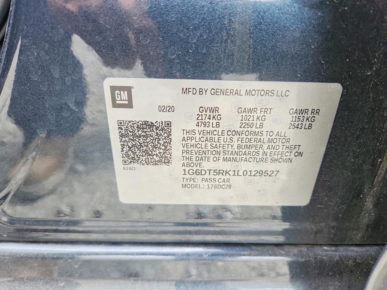 2020 Cadillac Ct5 Premium Luxury Blue vin: 1G6DT5RK1L0129527