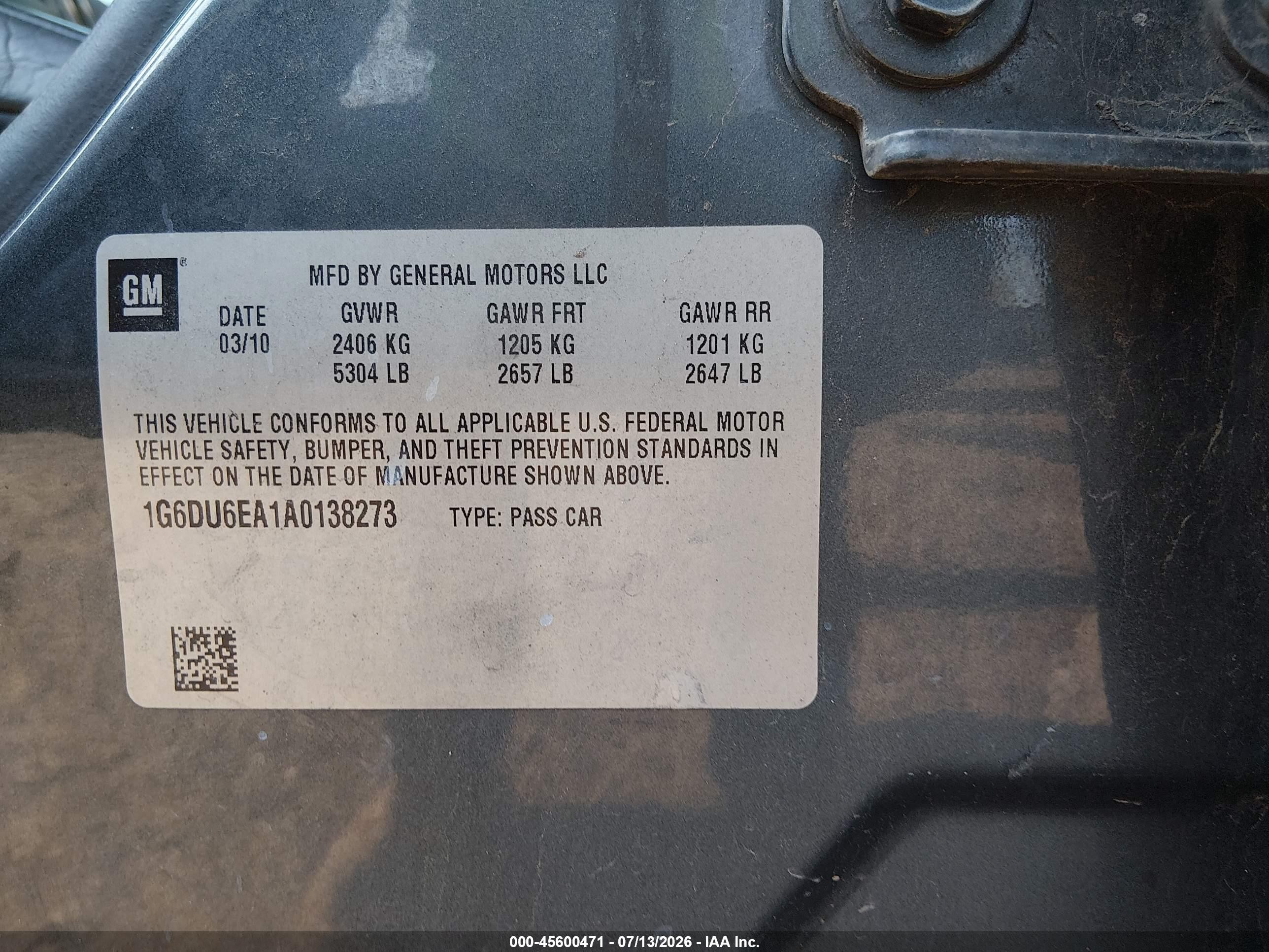 2010 Cadillac Sts Performance Blue vin: 1G6DU6EA1A0138273