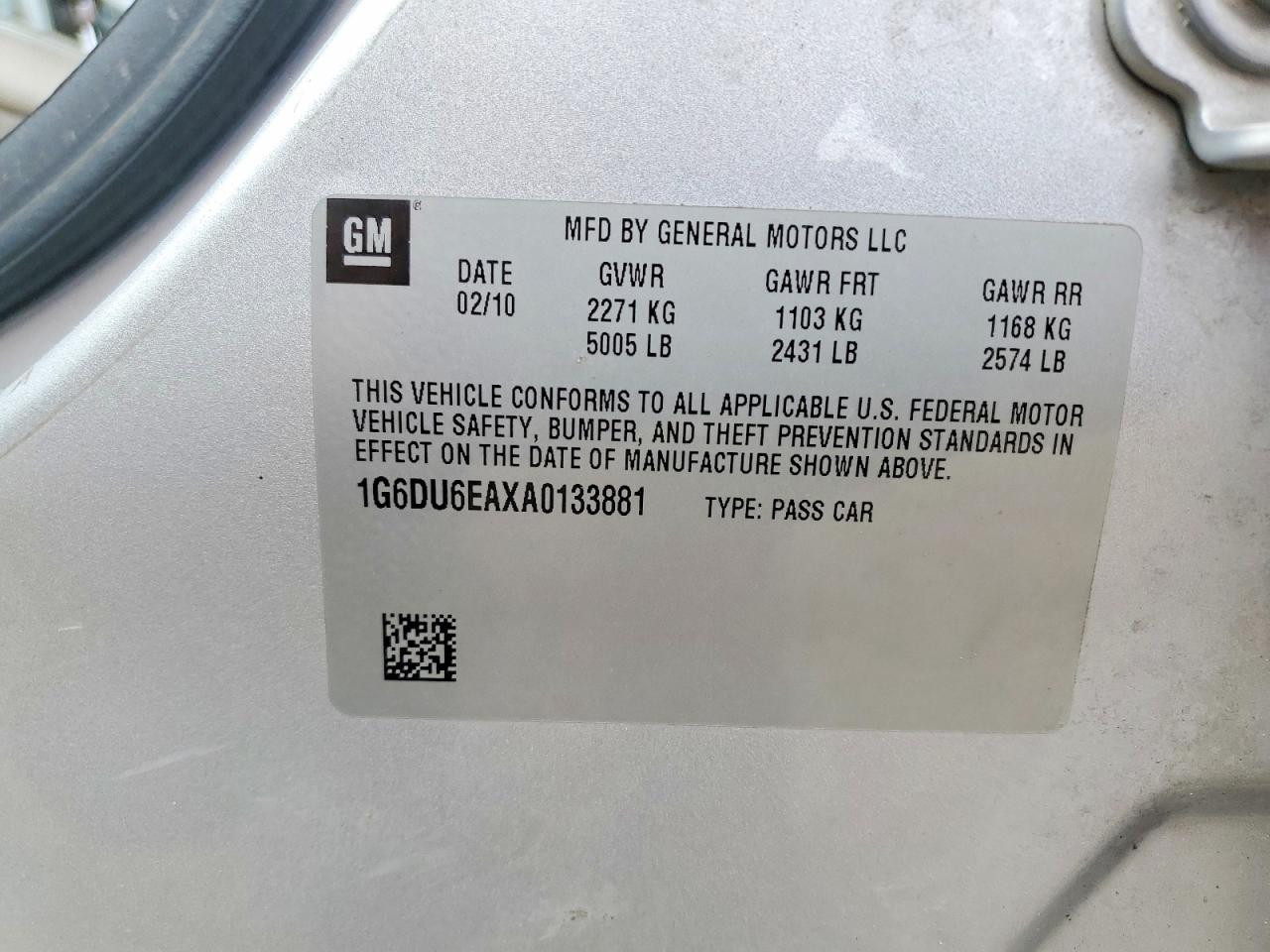2010 Cadillac Sts Silver vin: 1G6DU6EAXA0133881