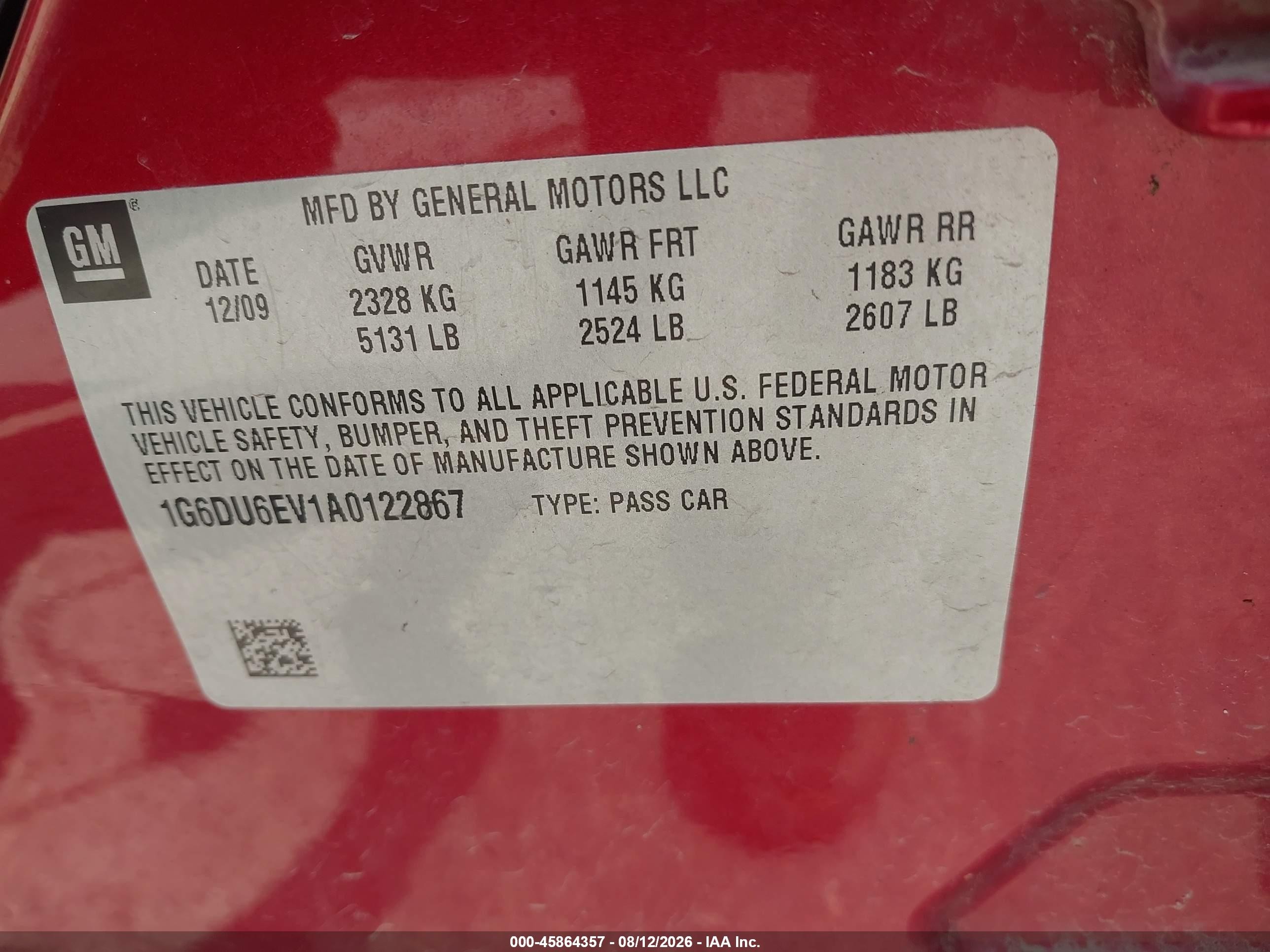 2010 Cadillac Sts Luxury Package Red vin: 1G6DU6EV1A0122867