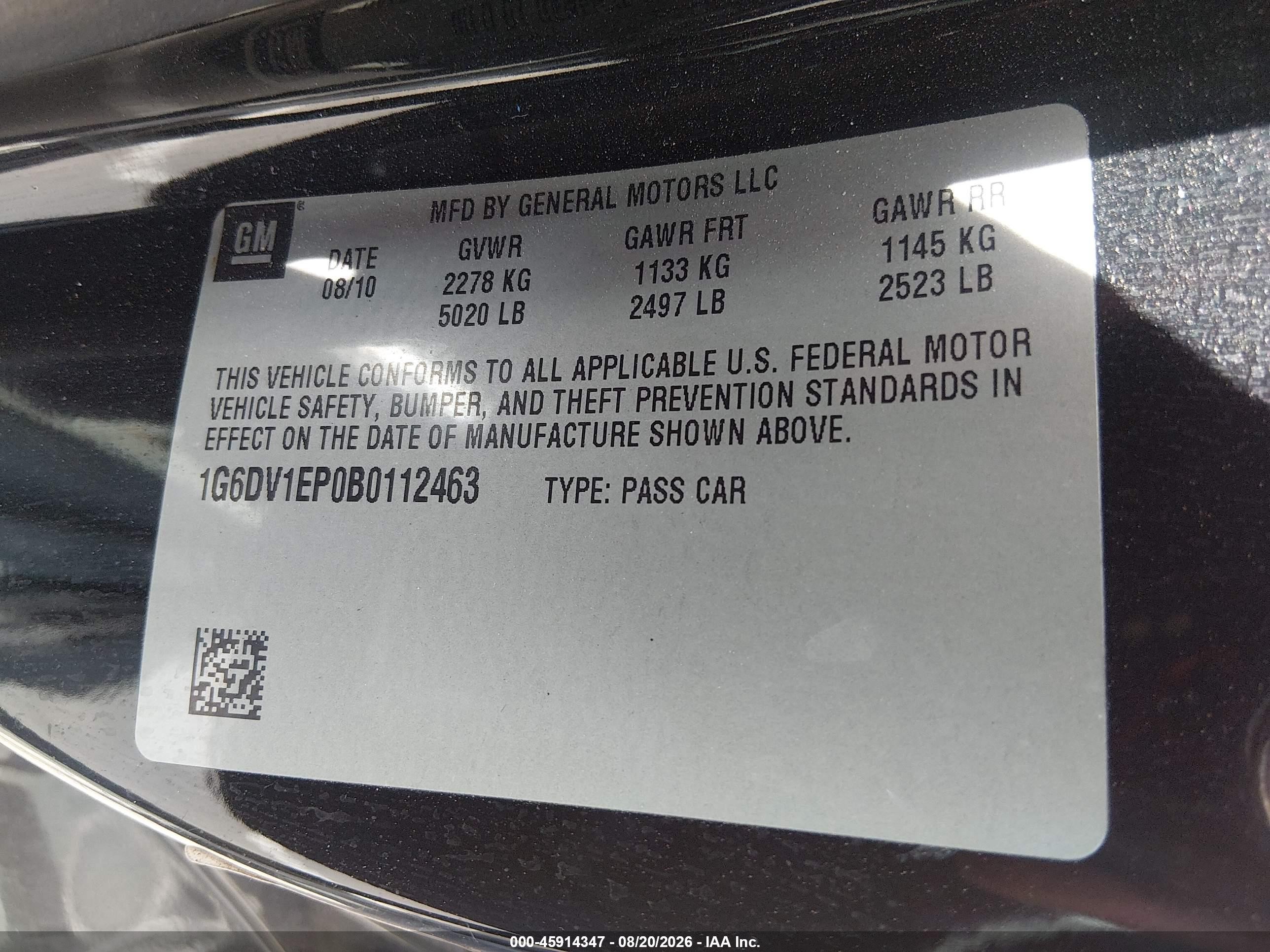 2011 Cadillac Cts-v   Black vin: 1G6DV1EP0B0112463