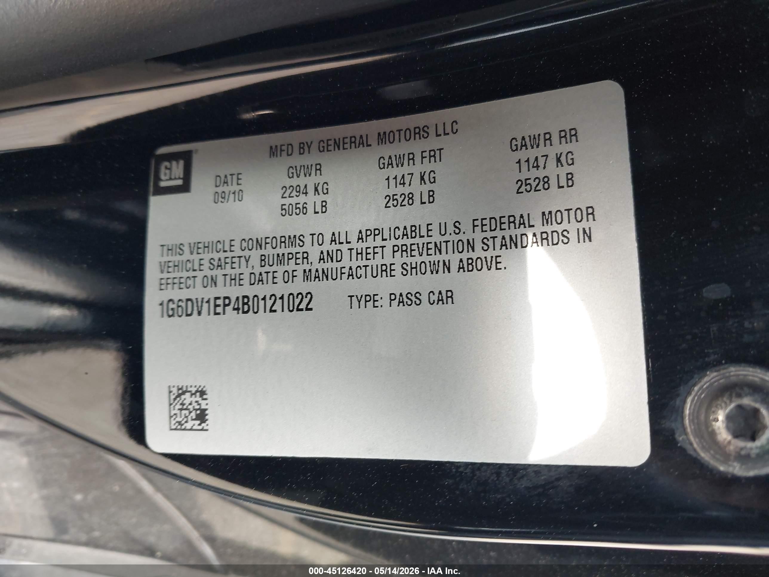 2011 Cadillac Cts-v   Black vin: 1G6DV1EP4B0121022