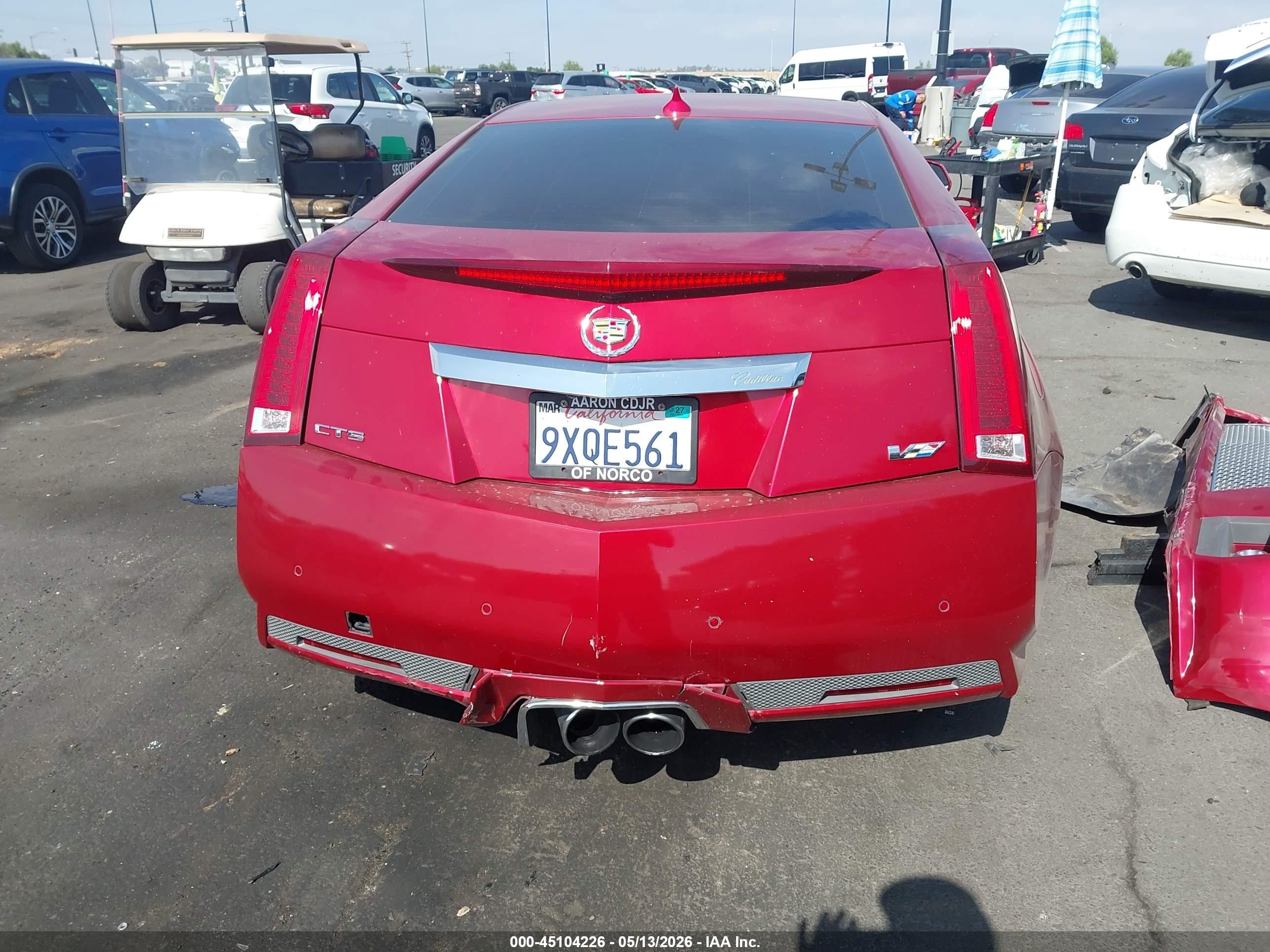 2011 Cadillac Cts-v   Burgundy vin: 1G6DV1EP8B0125946