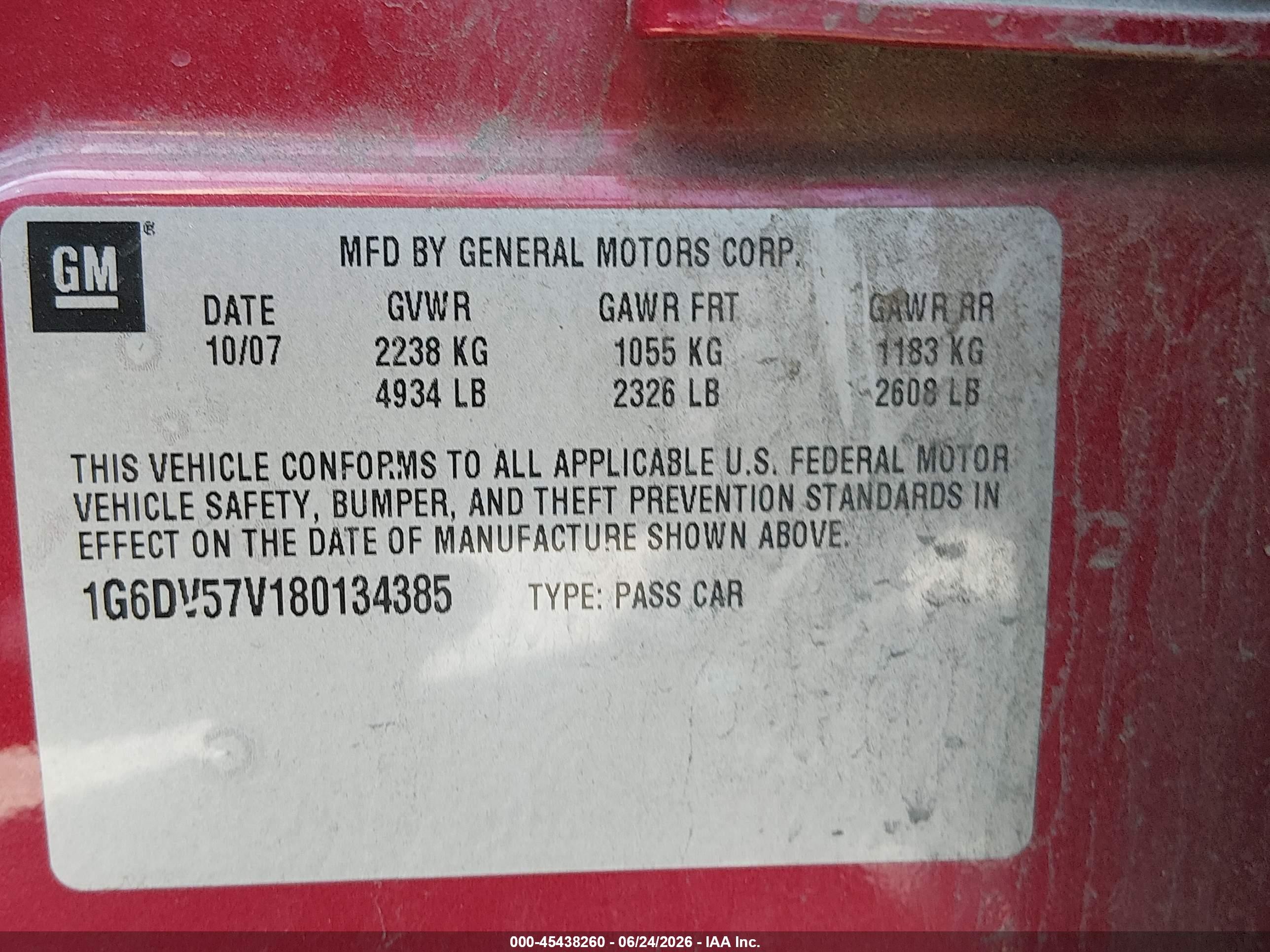 2008 Cadillac Cts Standard Burgundy vin: 1G6DV57V180134385