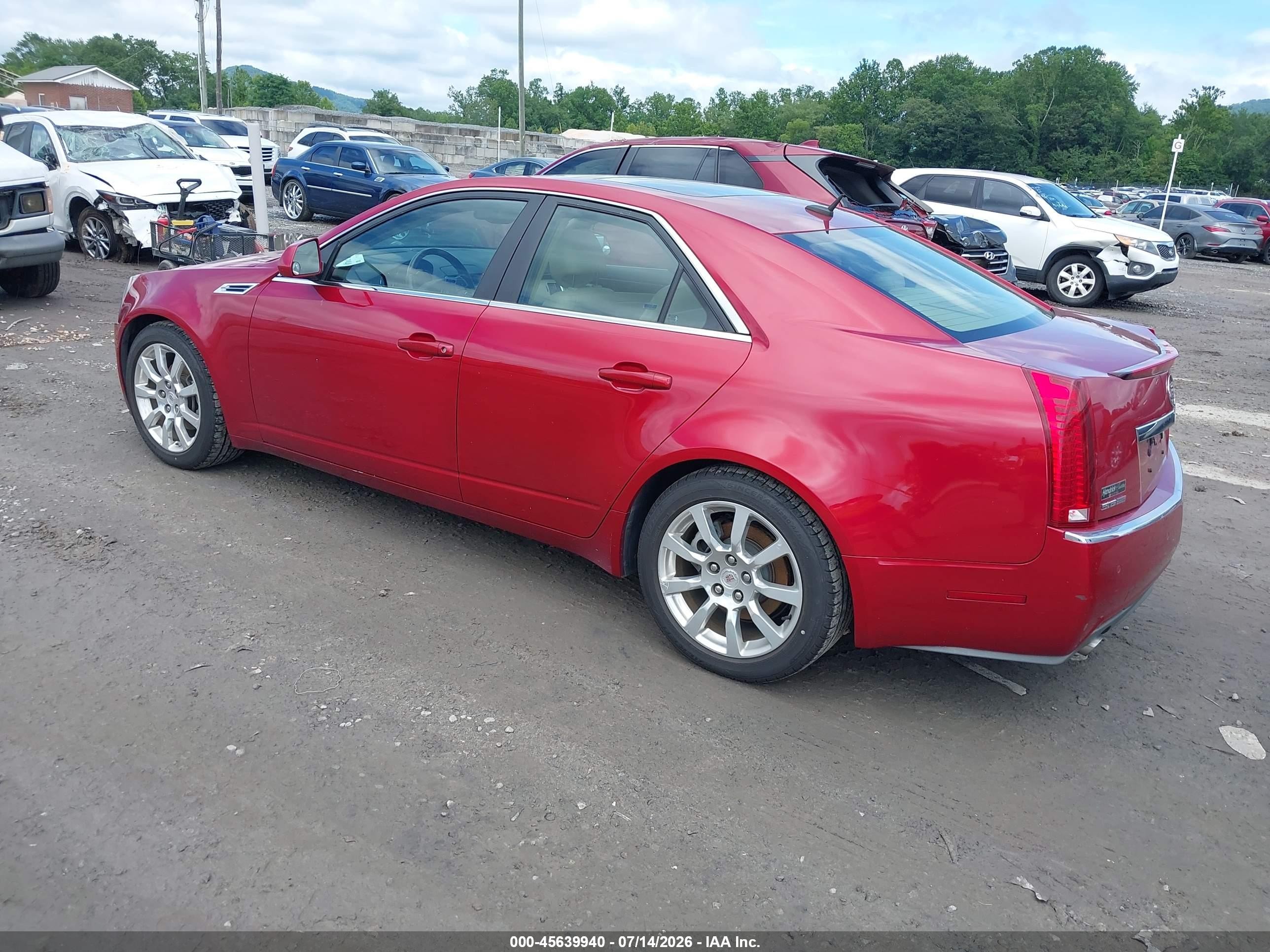 2008 Cadillac Cts Rwd W/1sb Burgundy vin: 1G6DV57V380209846