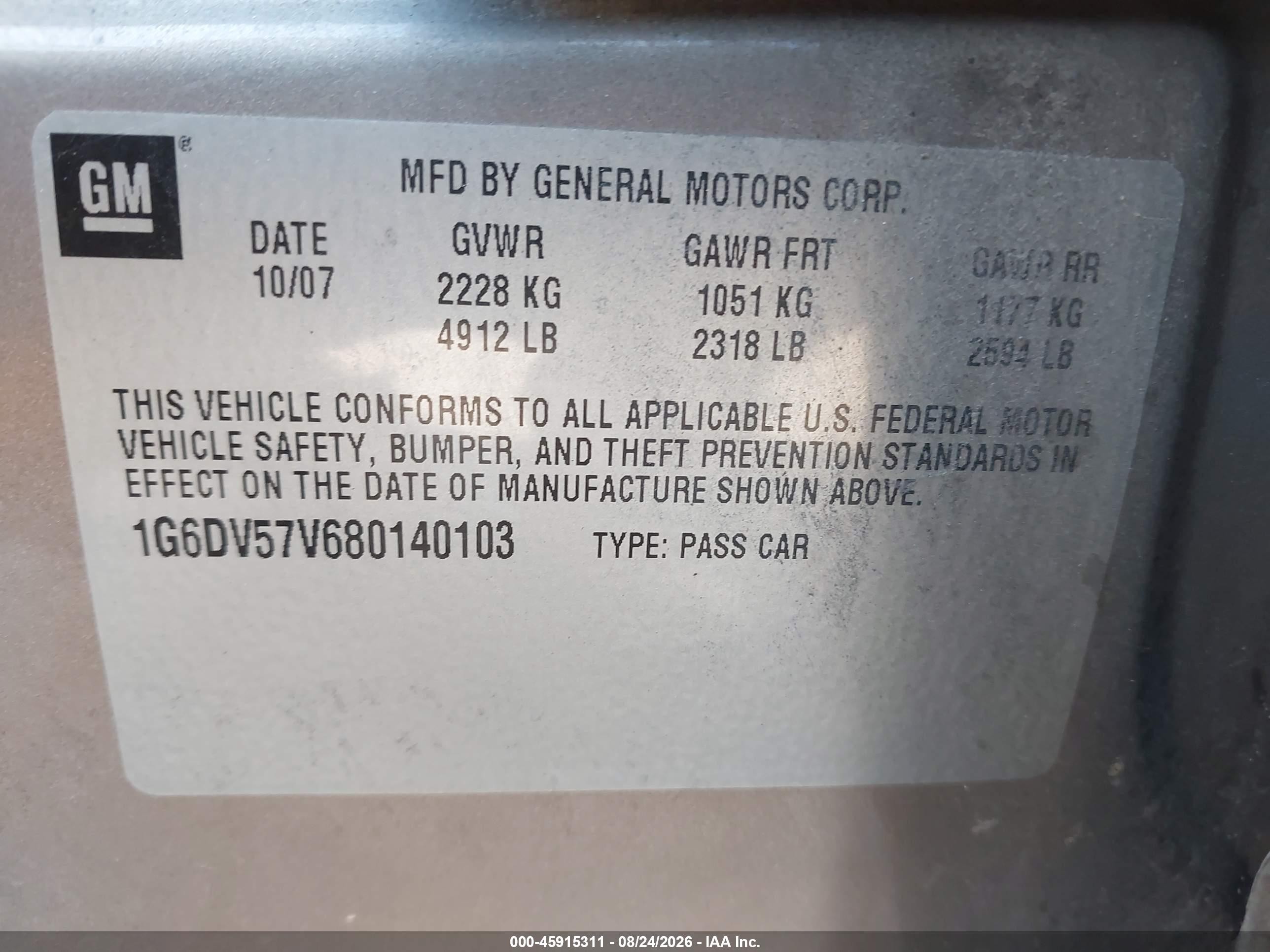 2008 Cadillac Cts Rwd W/1sb Gold vin: 1G6DV57V680140103