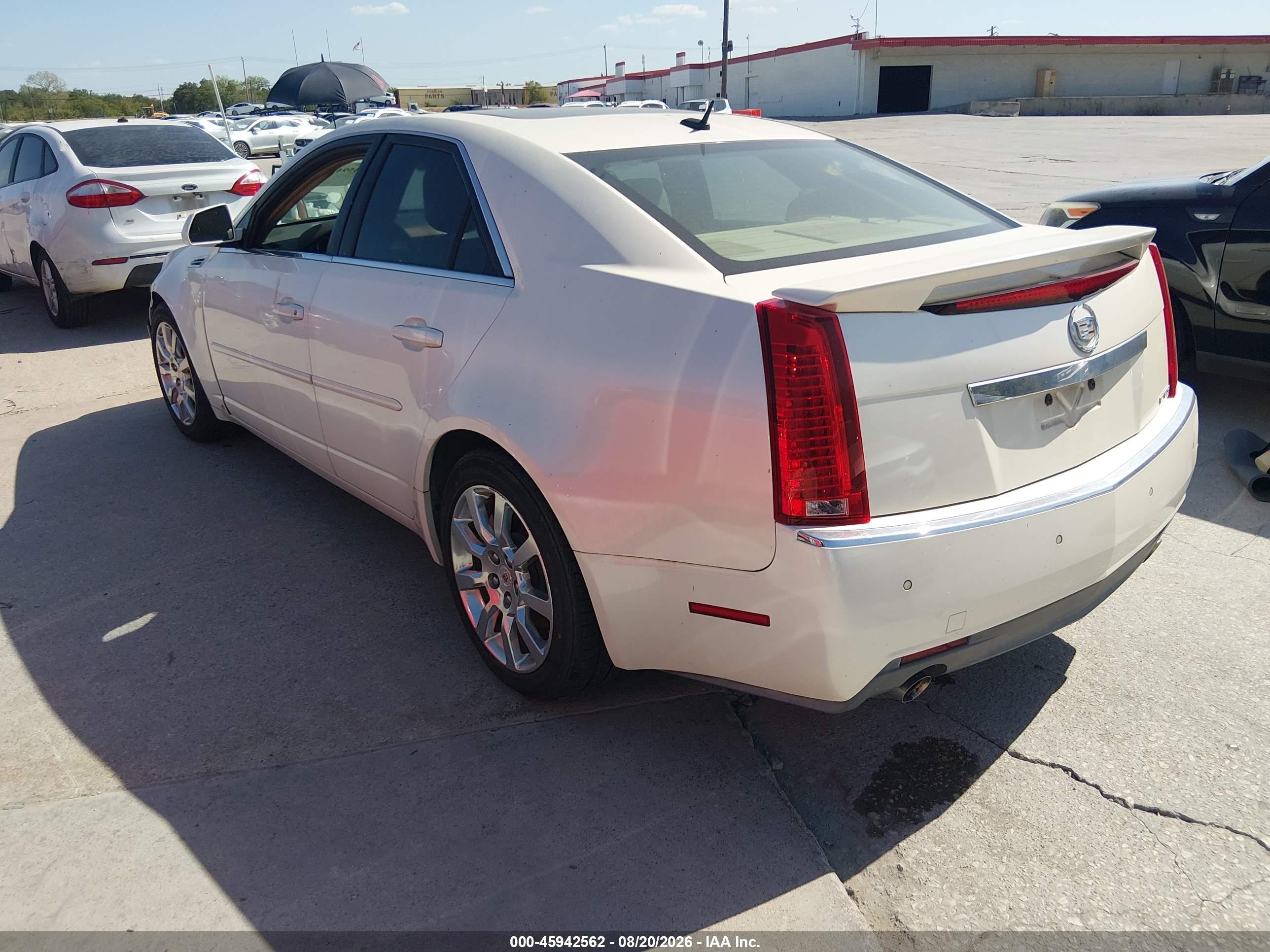 2008 Cadillac Cts Rwd W/1sb White vin: 1G6DV57V980161317
