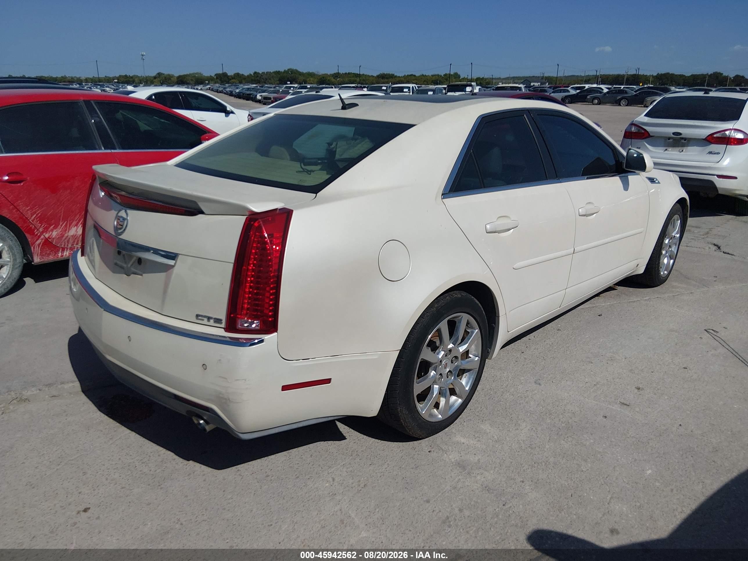 2008 Cadillac Cts Rwd W/1sb White vin: 1G6DV57V980161317
