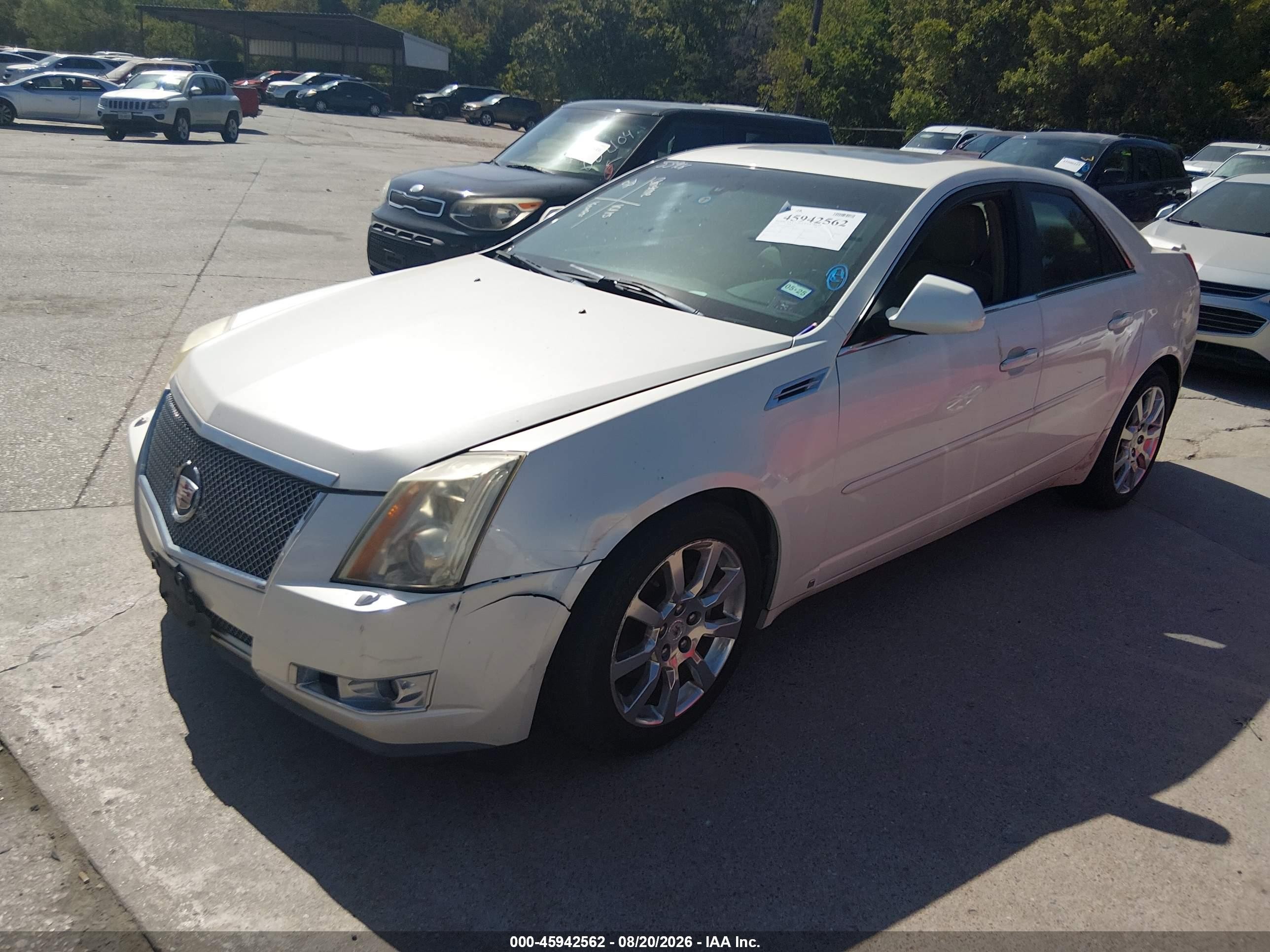 2008 Cadillac Cts Rwd W/1sb White vin: 1G6DV57V980161317