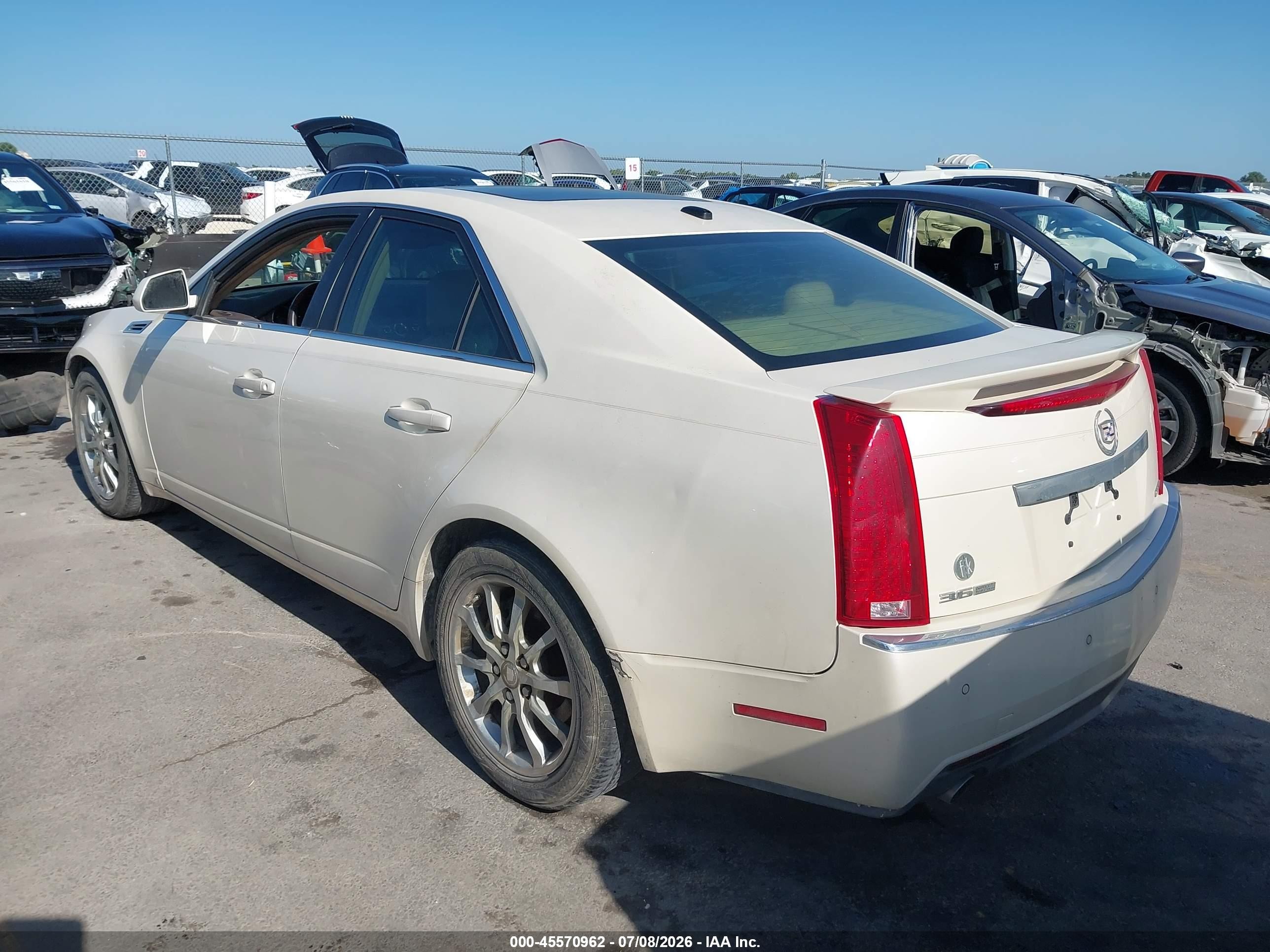 2008 Cadillac Cts Rwd W/1sb White vin: 1G6DV57V980201685