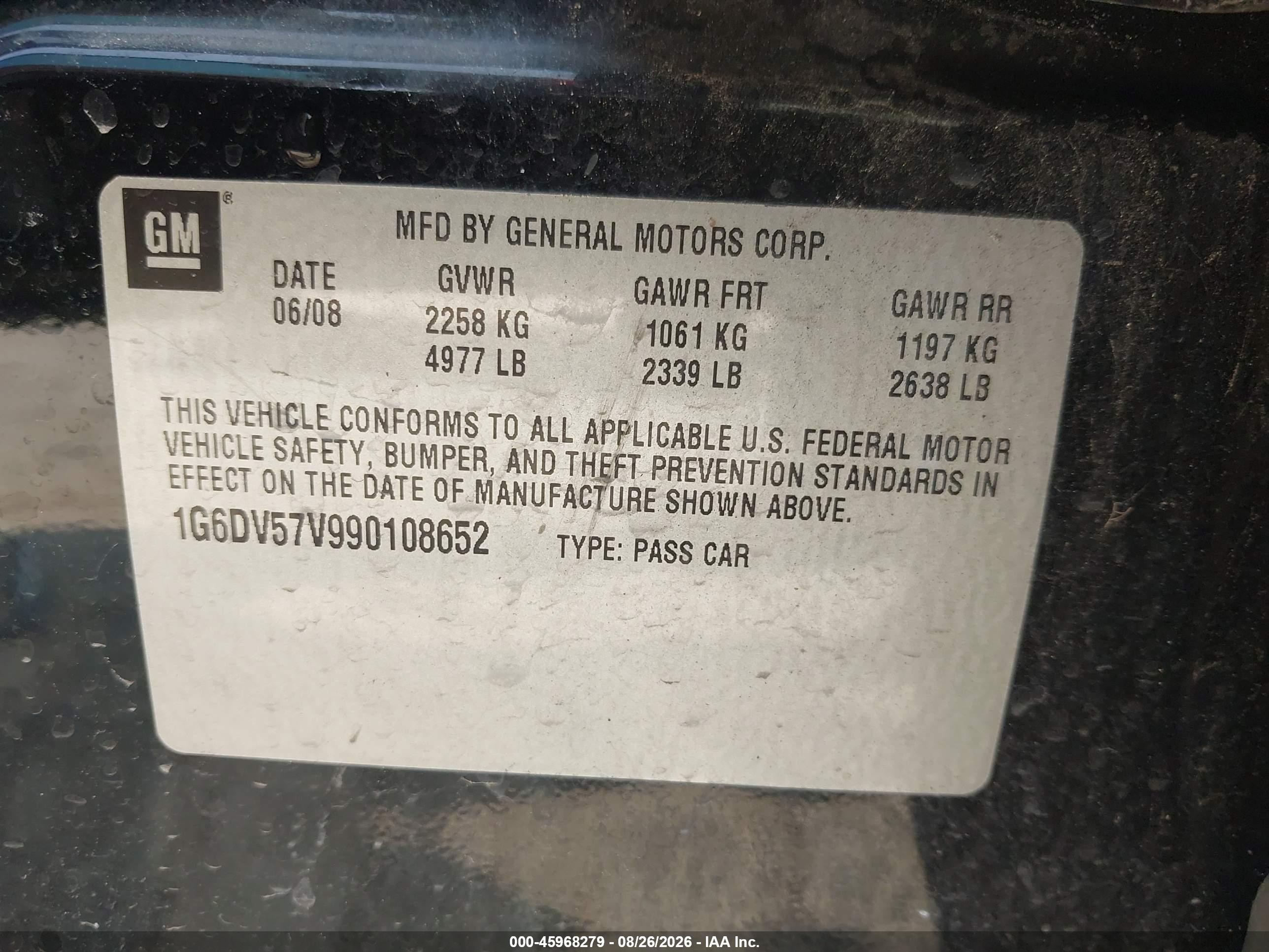 2009 Cadillac Cts Standard Black vin: 1G6DV57V990108652