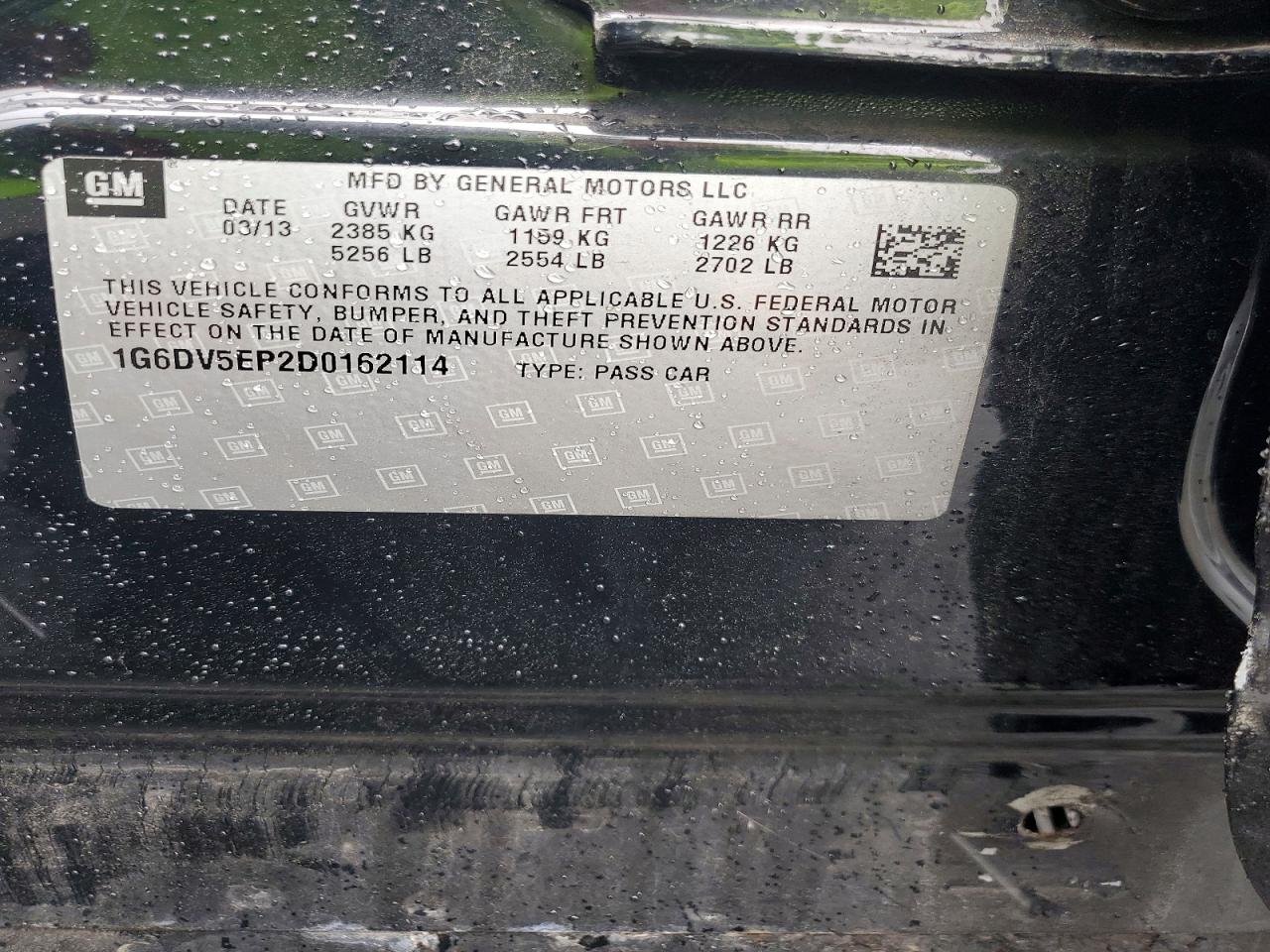 2013 Cadillac Catera Black vin: 1G6DV5EP2D0162114