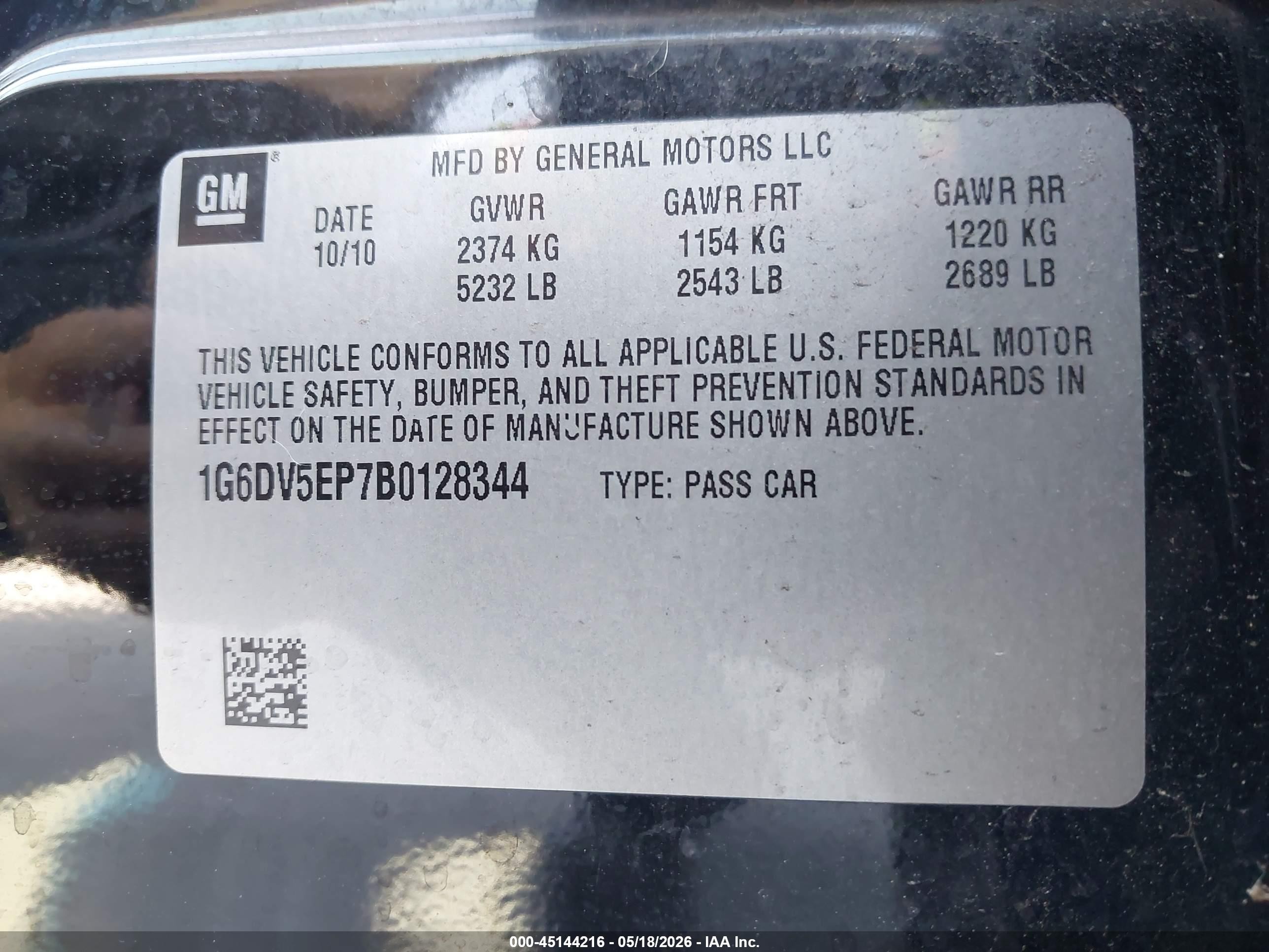 2011 Cadillac Cts-v   Черный vin: 1G6DV5EP7B0128344