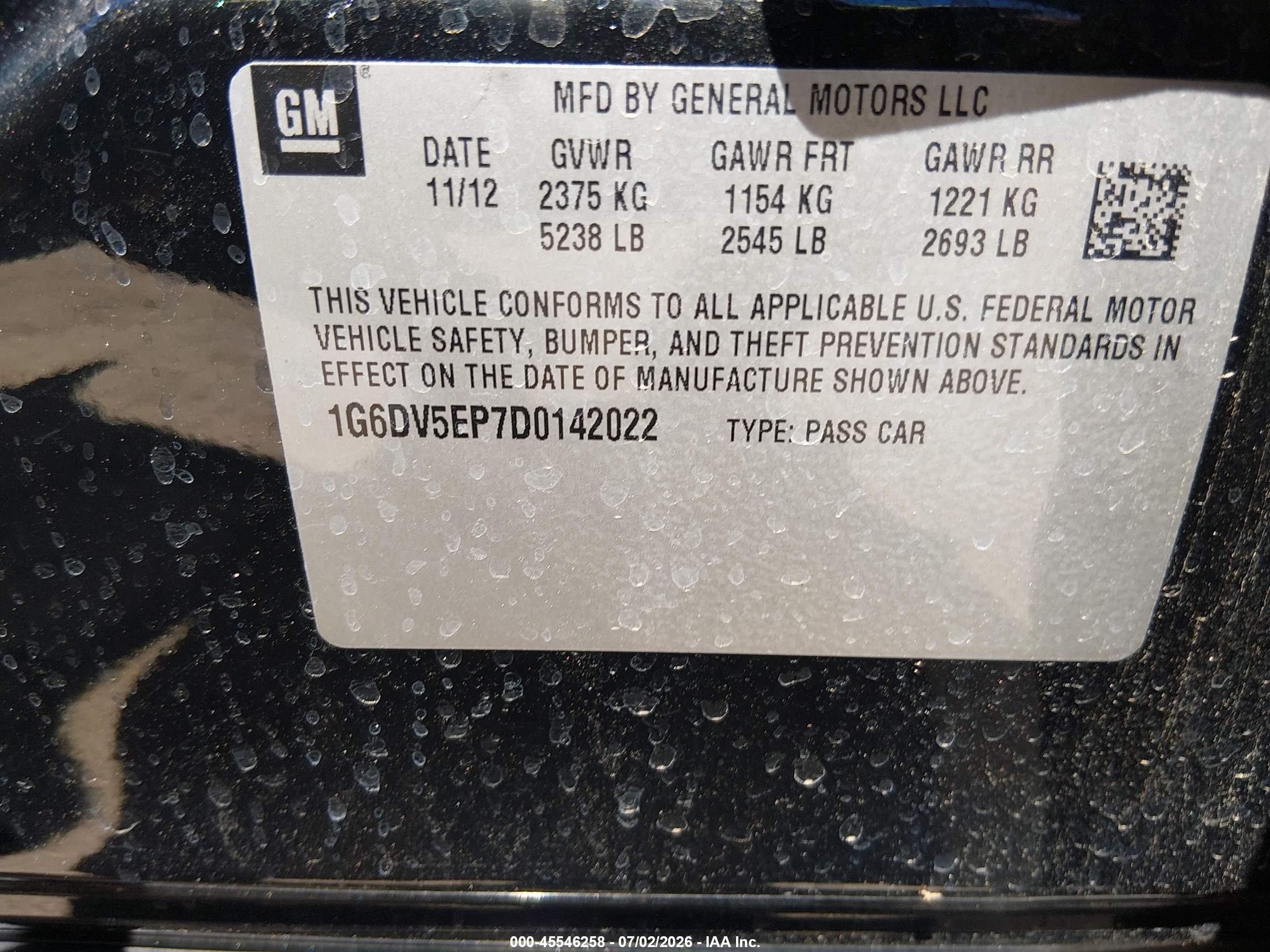 2013 Cadillac Cts-v Black vin: 1G6DV5EP7D0142022