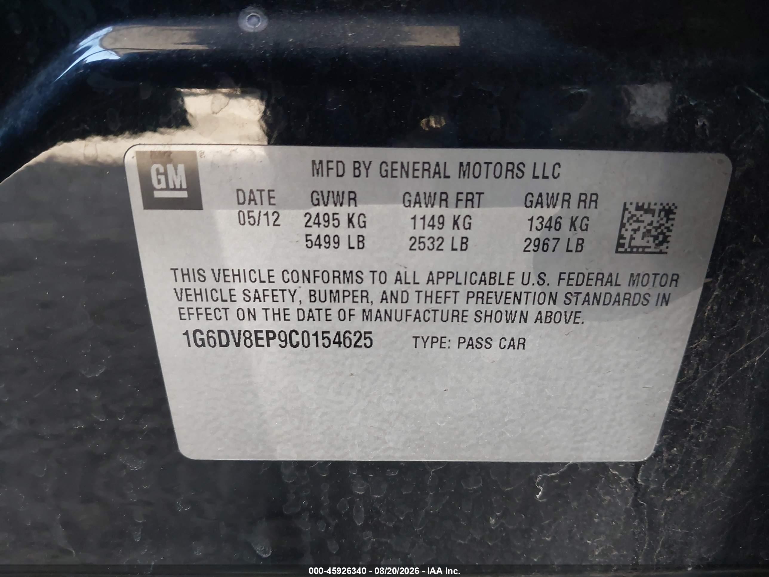 2012 Cadillac Cts-v   Black vin: 1G6DV8EP9C0154625