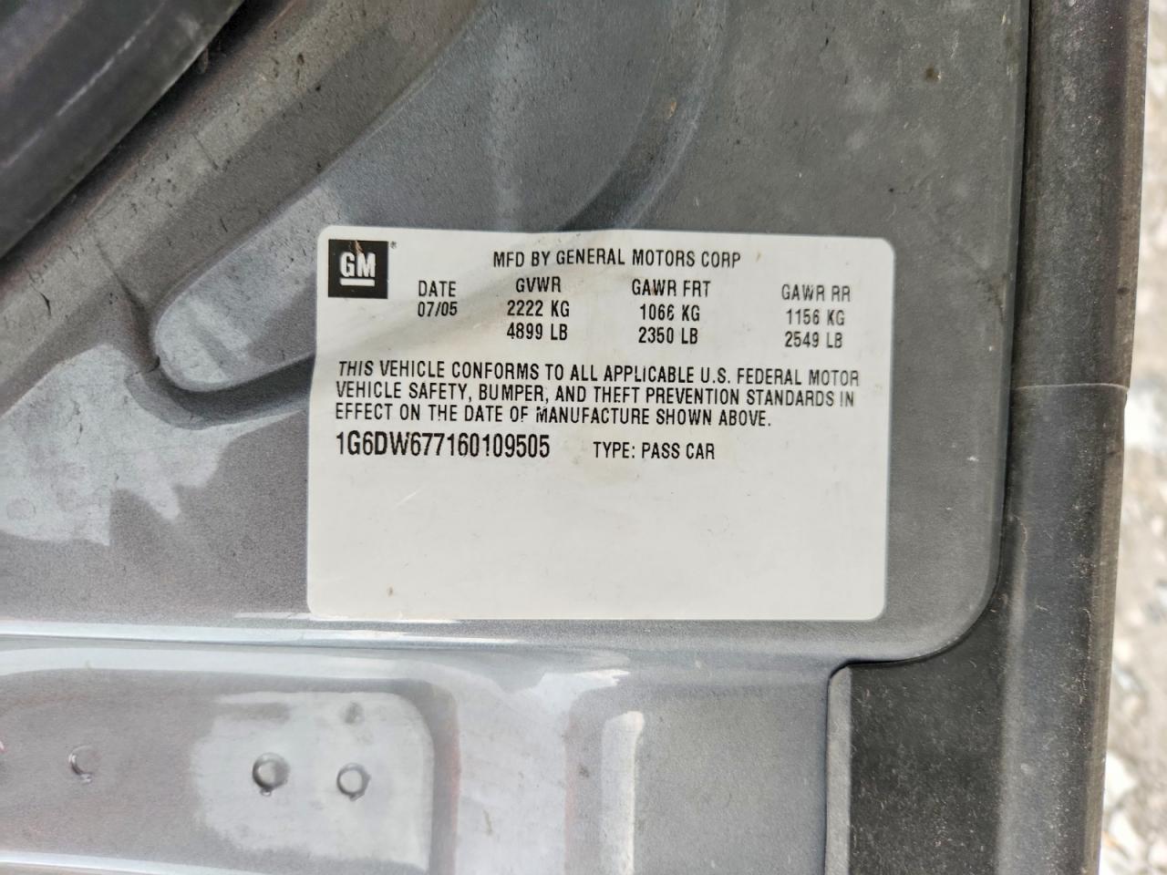 2006 Cadillac Sts Gray vin: 1G6DW677160109505