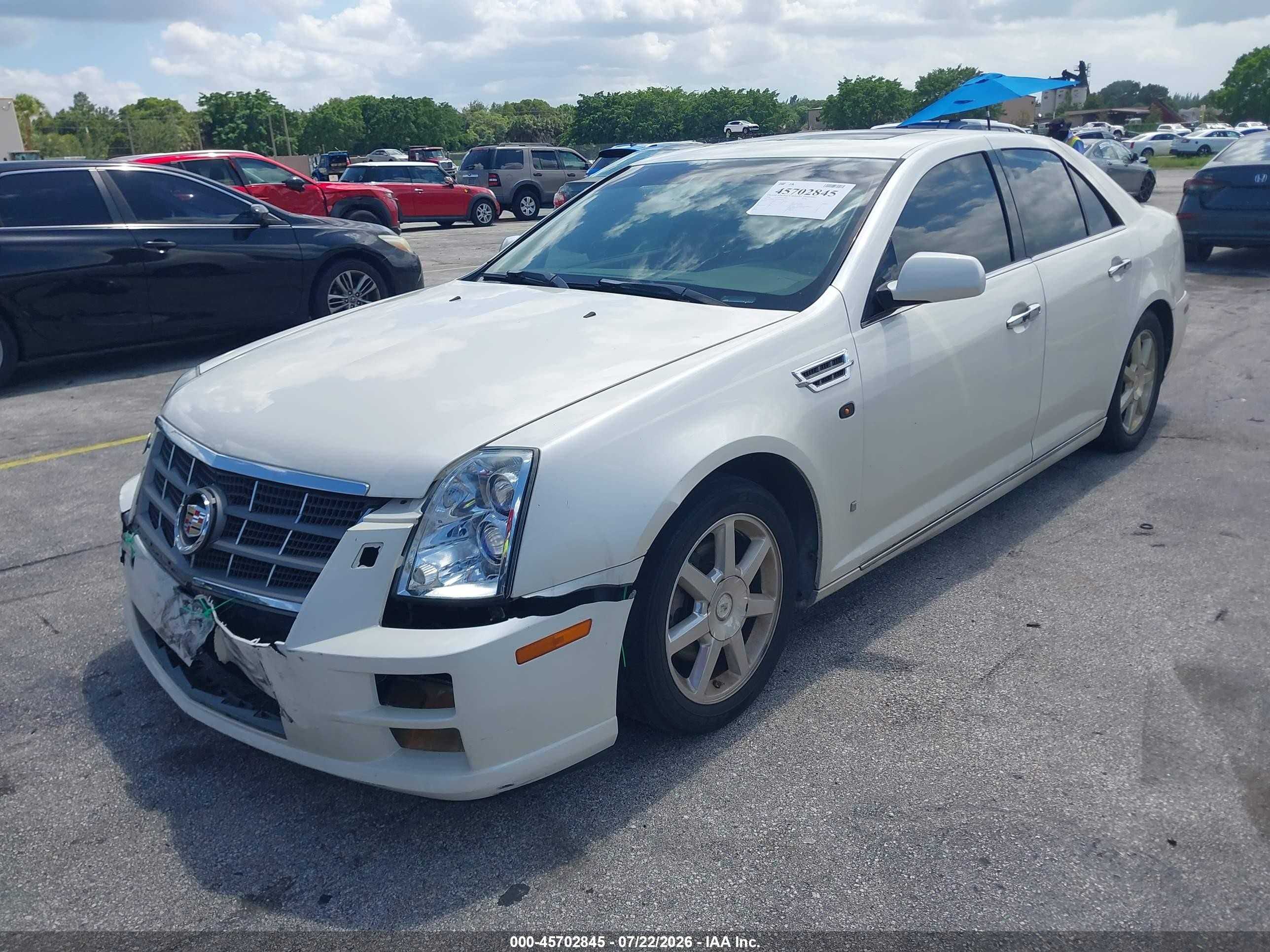 2008 Cadillac Sts Rwd W/1sb White vin: 1G6DW67V280103570