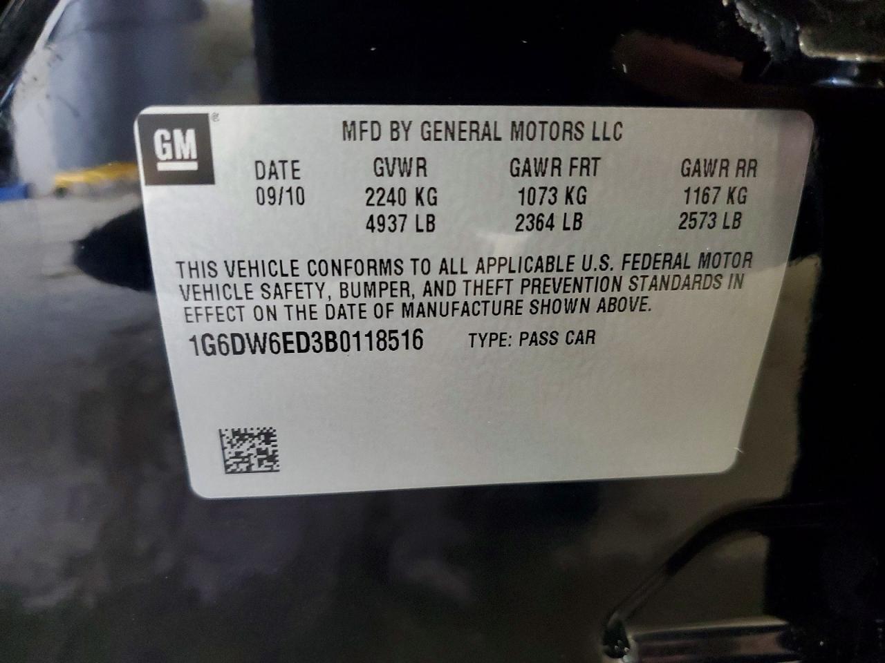 2011 Cadillac Sts Luxury Black vin: 1G6DW6ED3B0118516