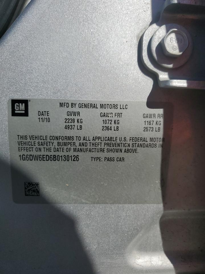 2011 Cadillac Sts Silver vin: 1G6DW6ED6B0130126